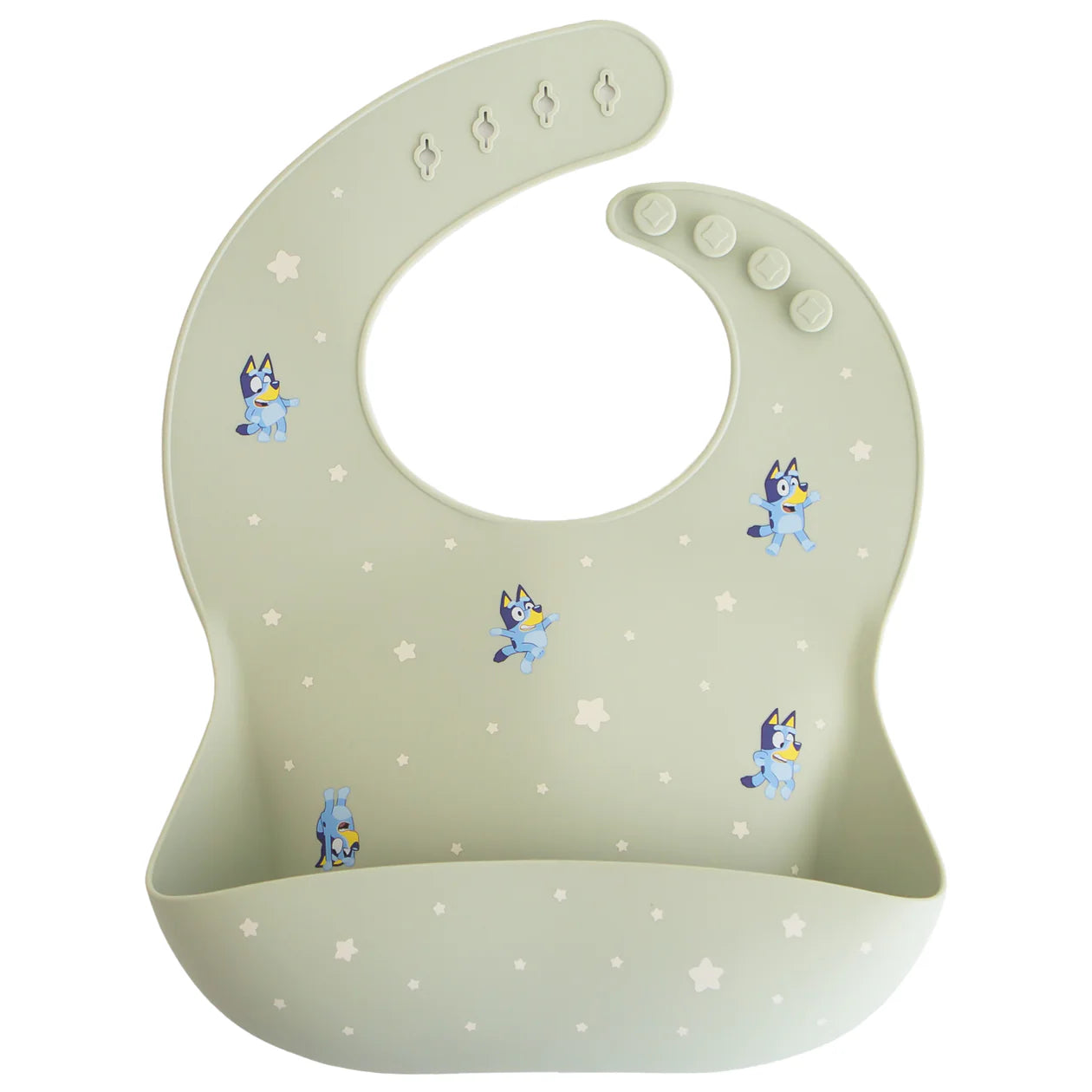 Bluey x Mushie Silicone Baby Bib || Bluey Sage