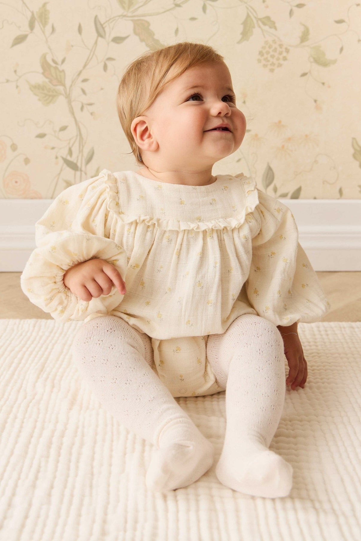 Organic Cotton Muslin Frances Playsuit || Vintage Ditsy