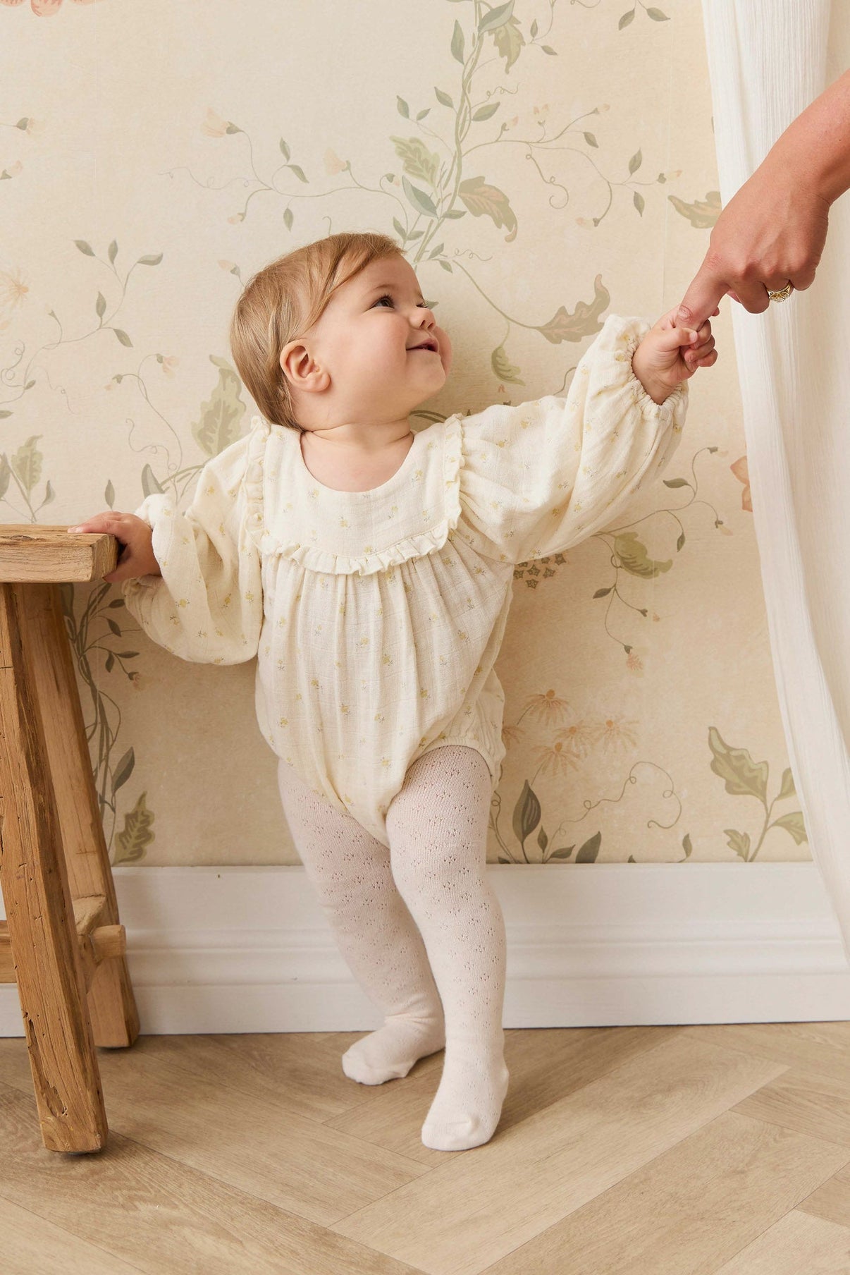 Organic Cotton Muslin Frances Playsuit || Vintage Ditsy