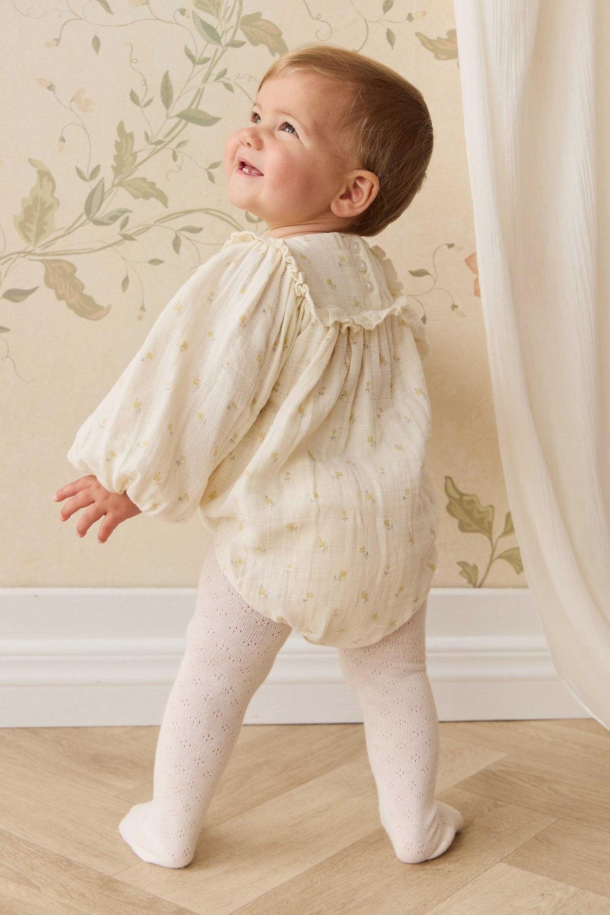 Organic Cotton Muslin Frances Playsuit || Vintage Ditsy