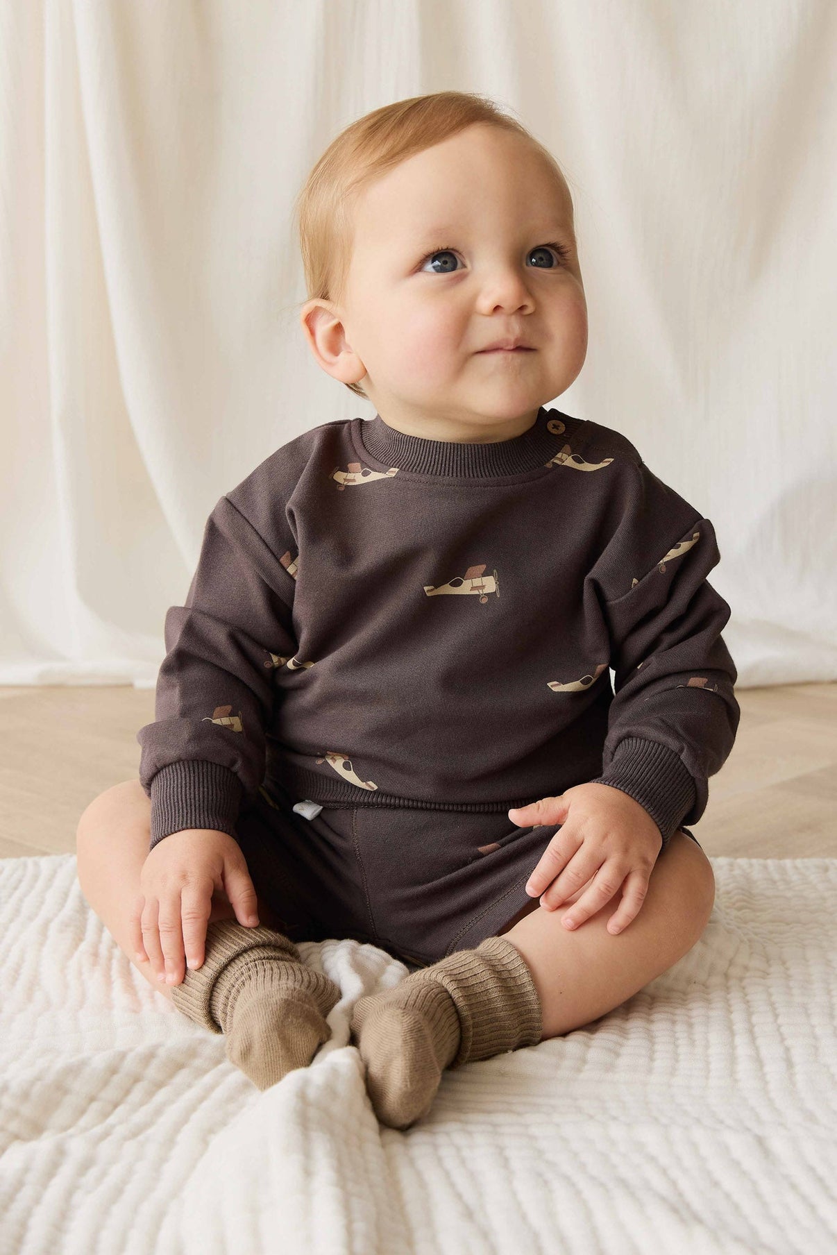 Organic Cotton Peyton Sweatshirt || Pilot Planes Bistre