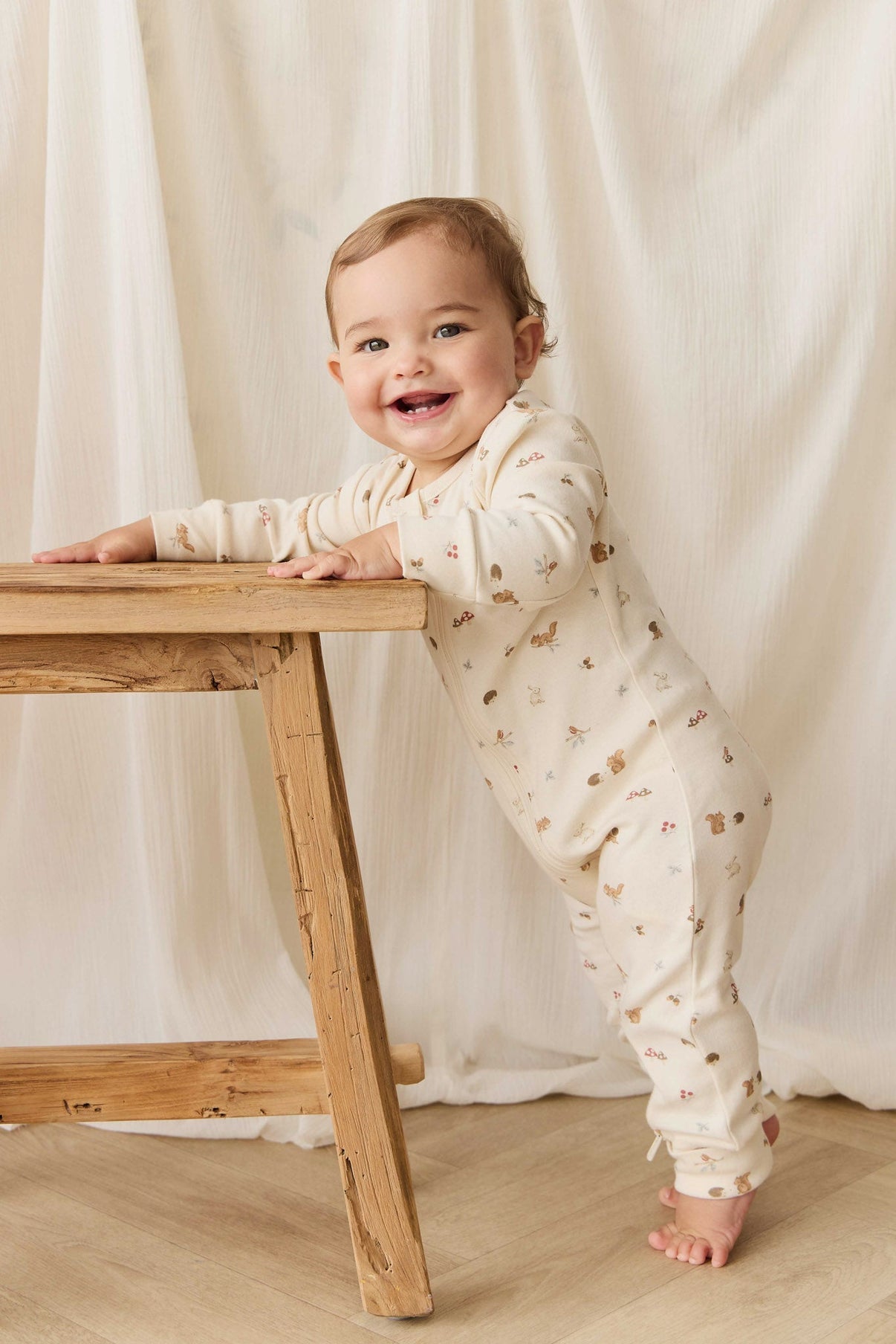 Organic Cotton Reese Zip Onepiece || Forest Gathering