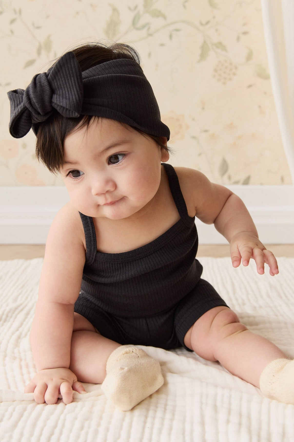 Organic Cotton Modal Lilian Headband - Ebony