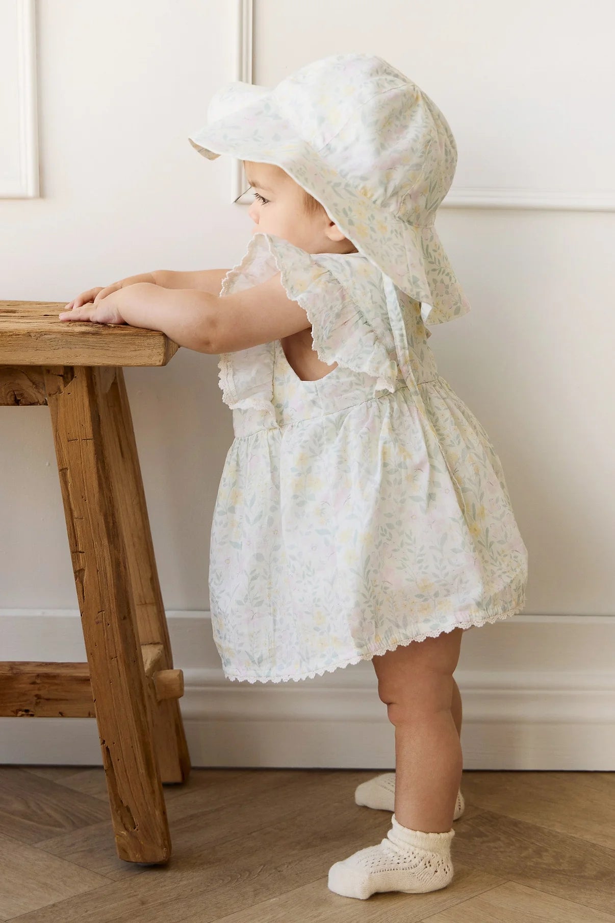 Organic Cooton Delaney Playsuit || Daphne Egret - LAST 6/12M & 2Y