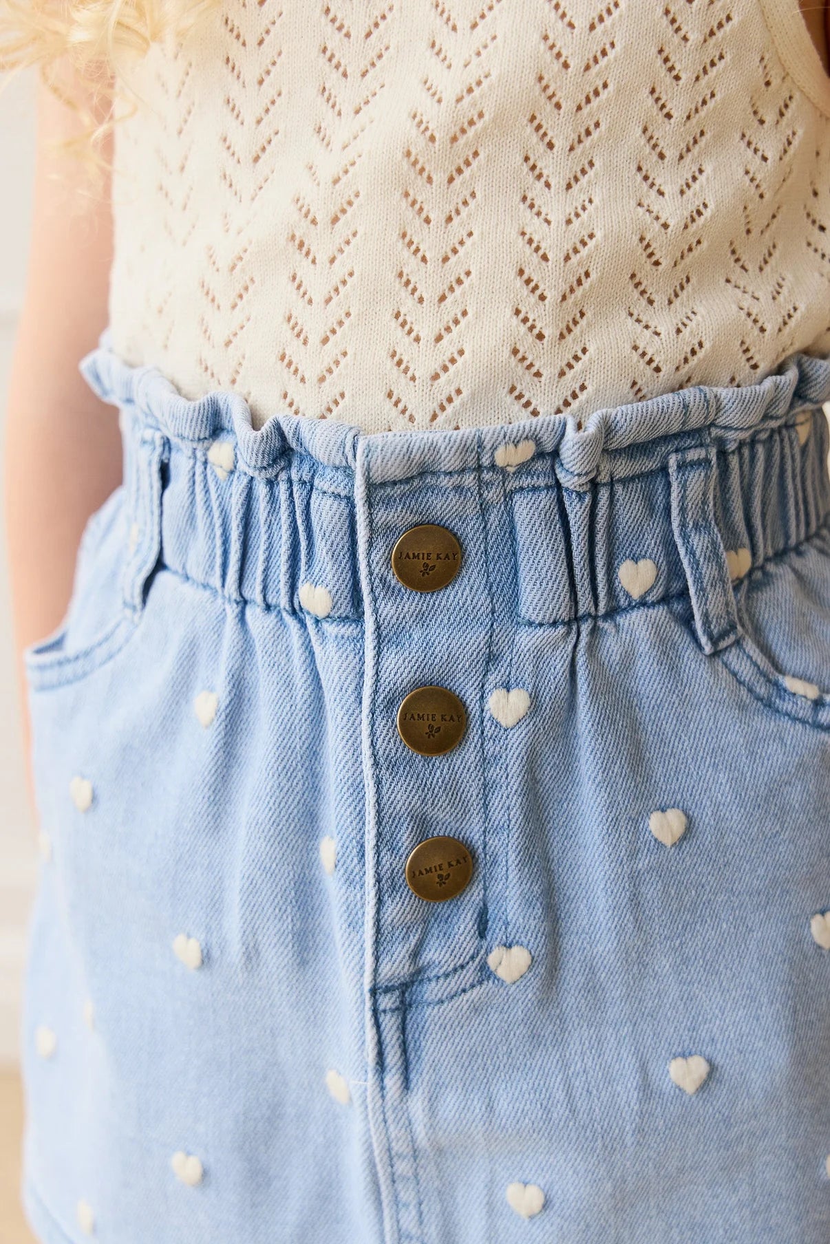 Briella Skirt || Petite Heart Denim