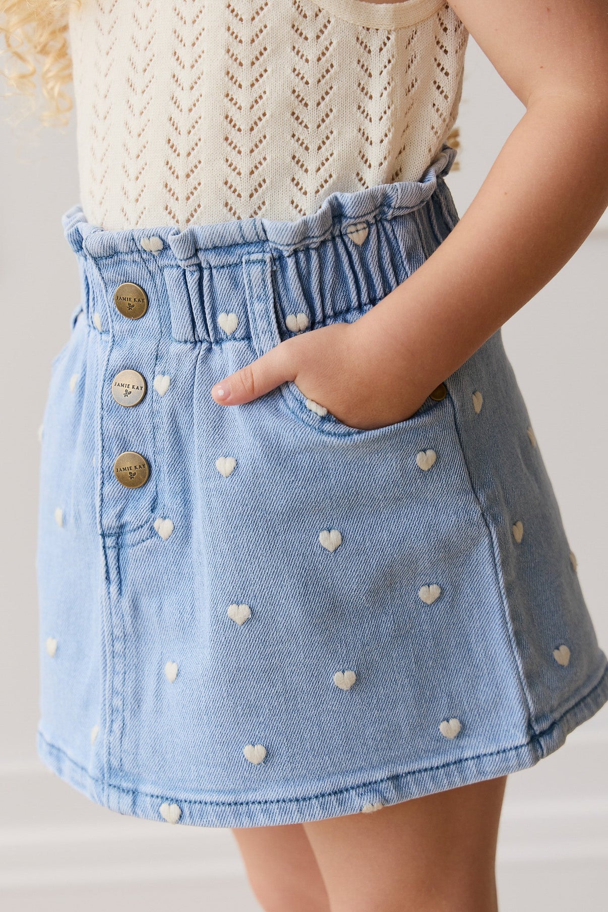 Briella Skirt || Petite Heart Denim