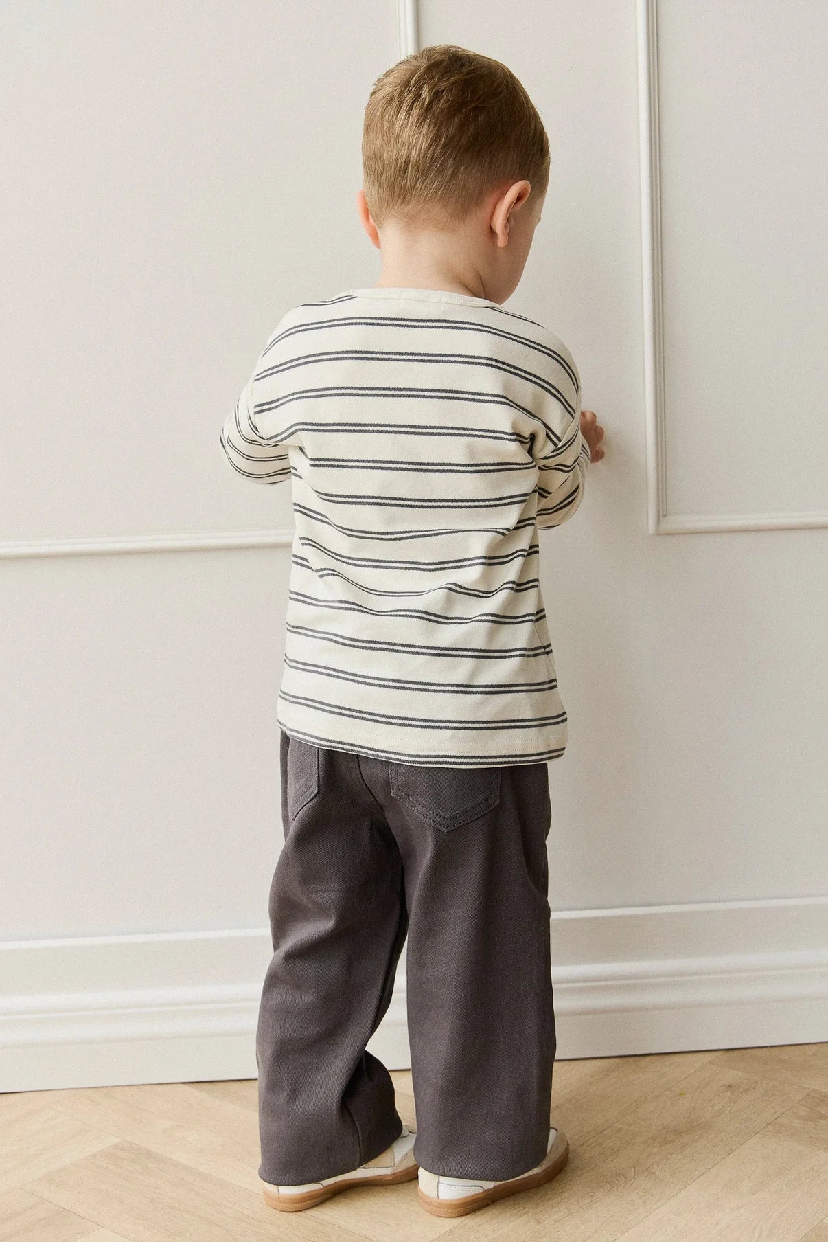 Pima Cotton Arnold Long Sleeve Top || Dual Stripe Atlantic/Cloud - LAST ONE 5Y