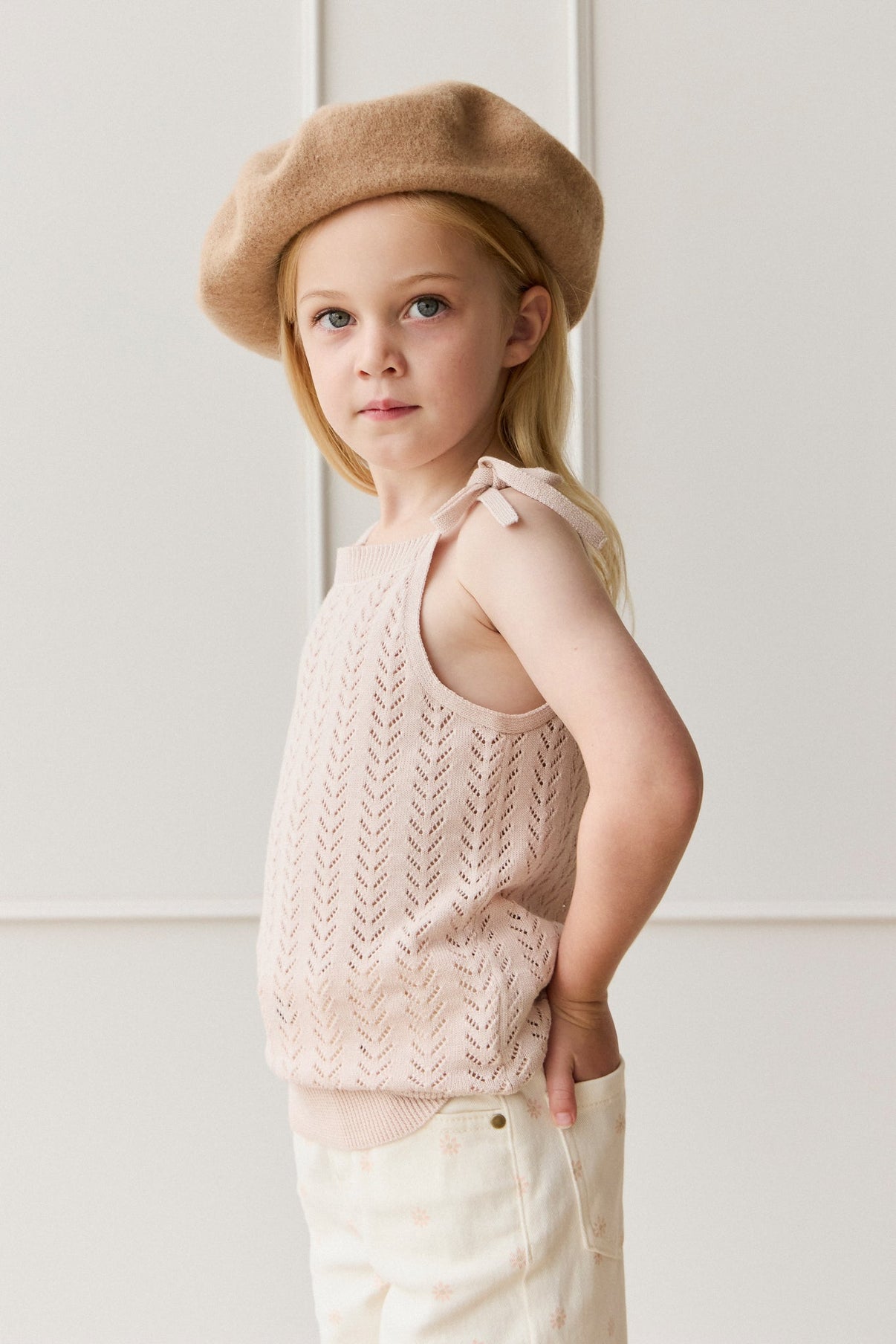 Aria Knitted Singlet || Dainty Pink