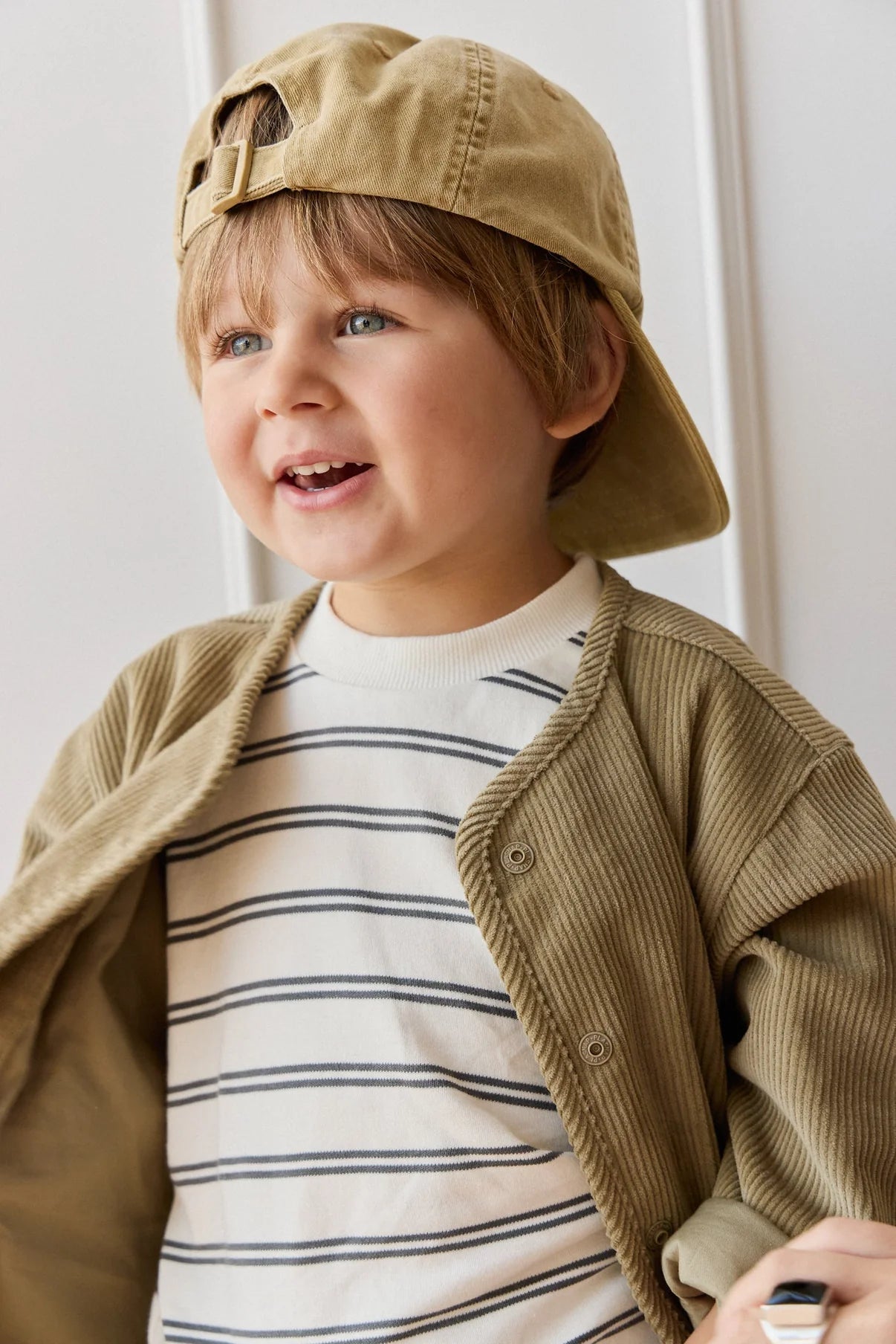 Pima Cotton Arnold Long Sleeve Top || Dual Stripe Atlantic/Cloud - LAST ONE 5Y