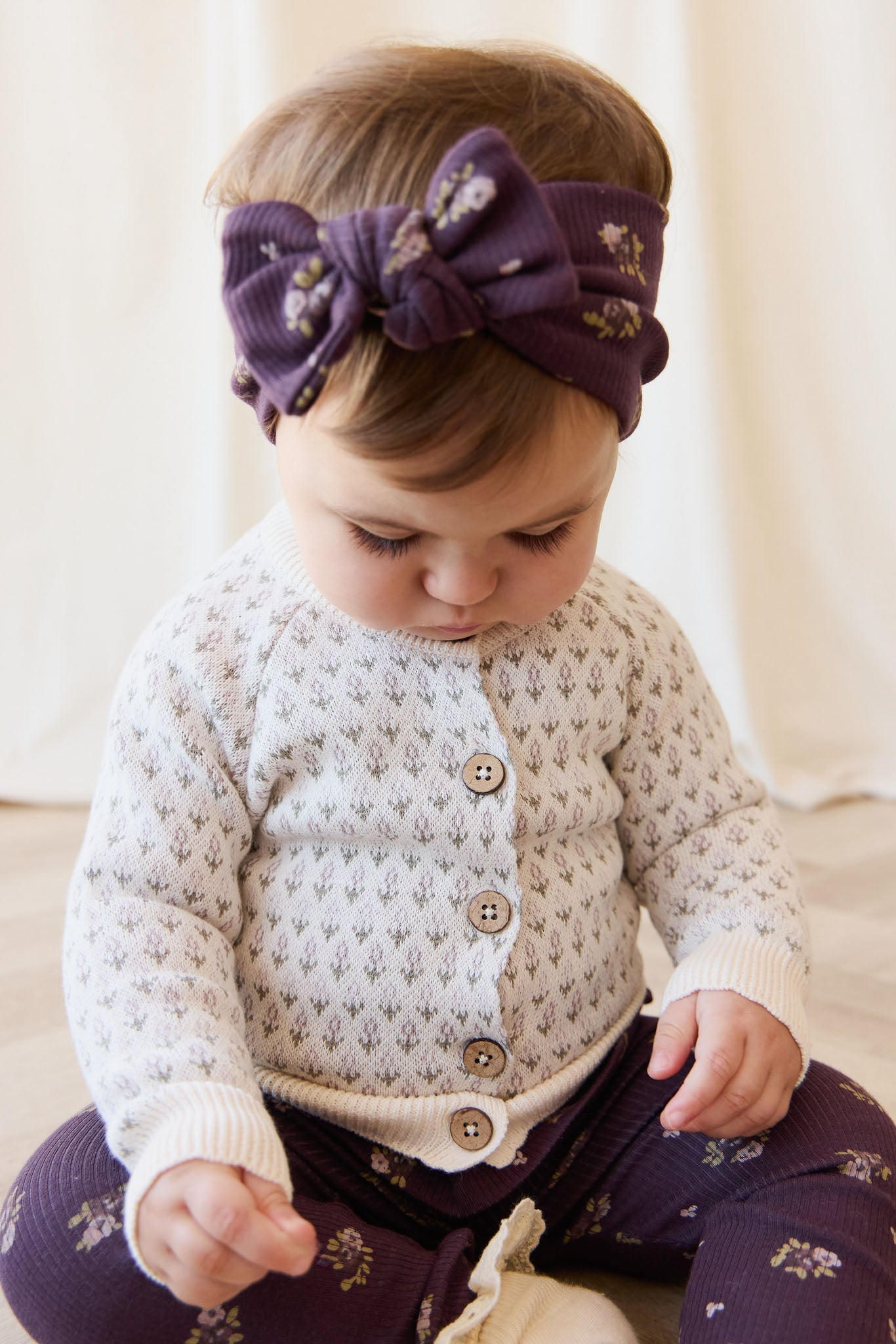 Organic Cotton Fine Rib Headband - Simone Huckleberry