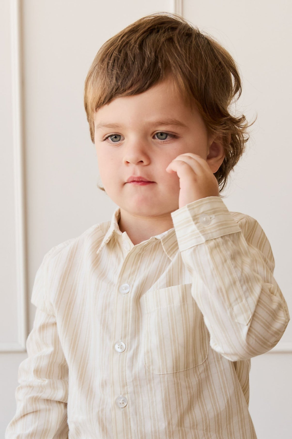 Organic Cotton Isaiah Shirt || Variegated Stripe Foam