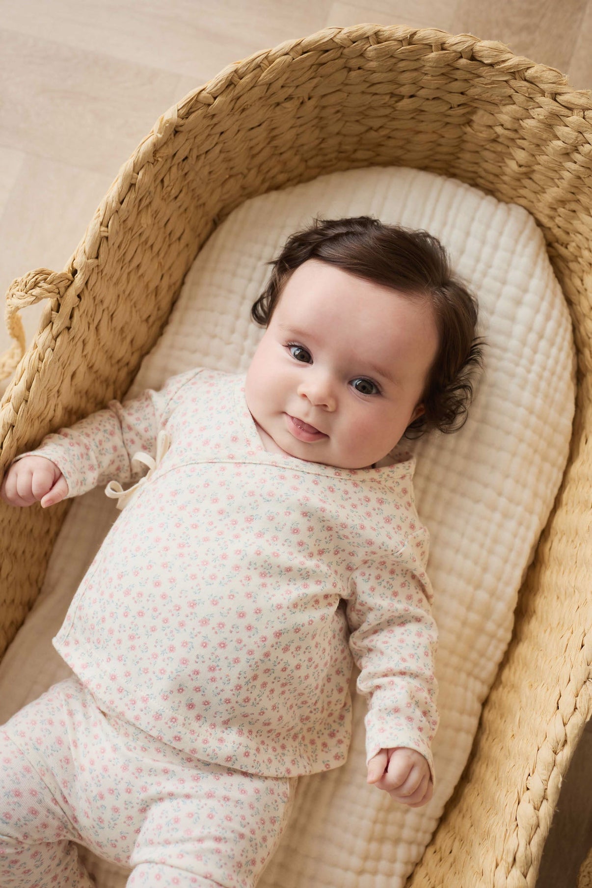 Organic Cotton Wrap Top || Posy Garden Pink