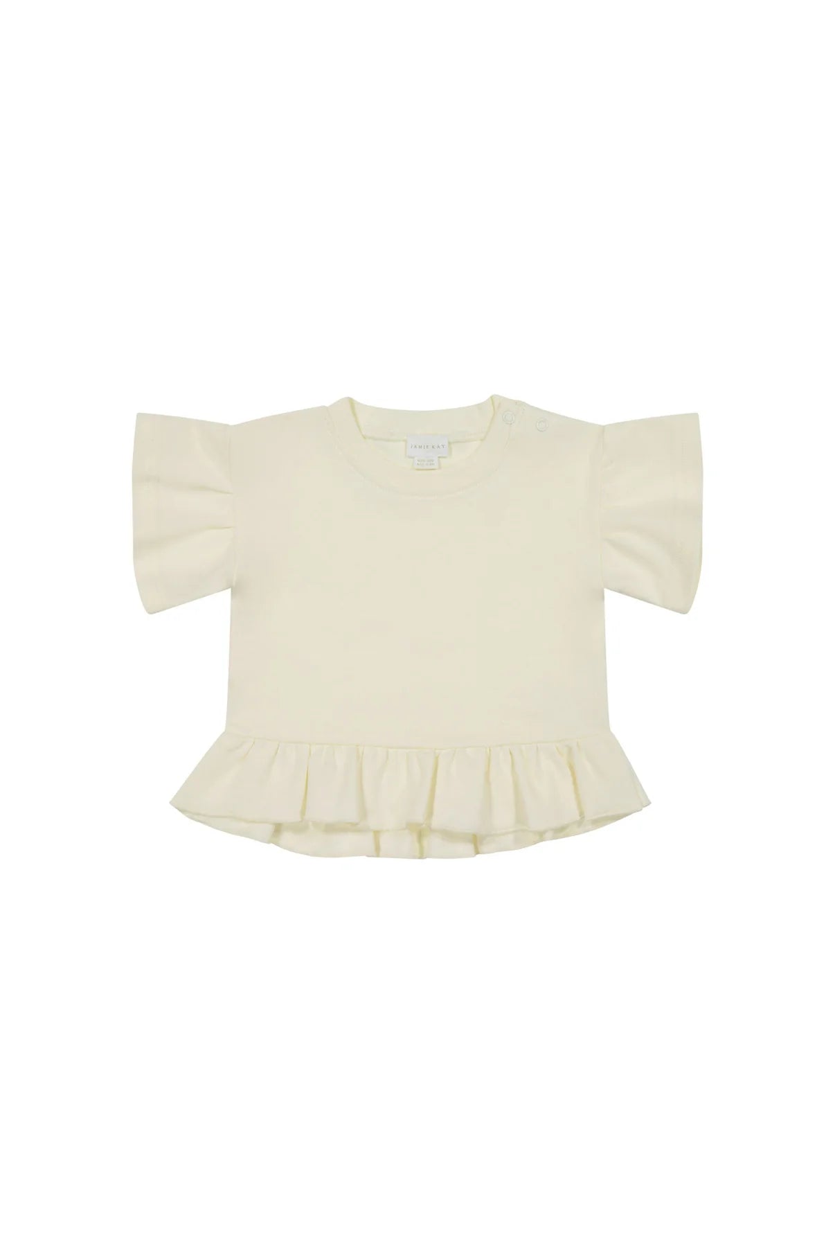 Pima Cotton Courtney Ruffle Top || Egret