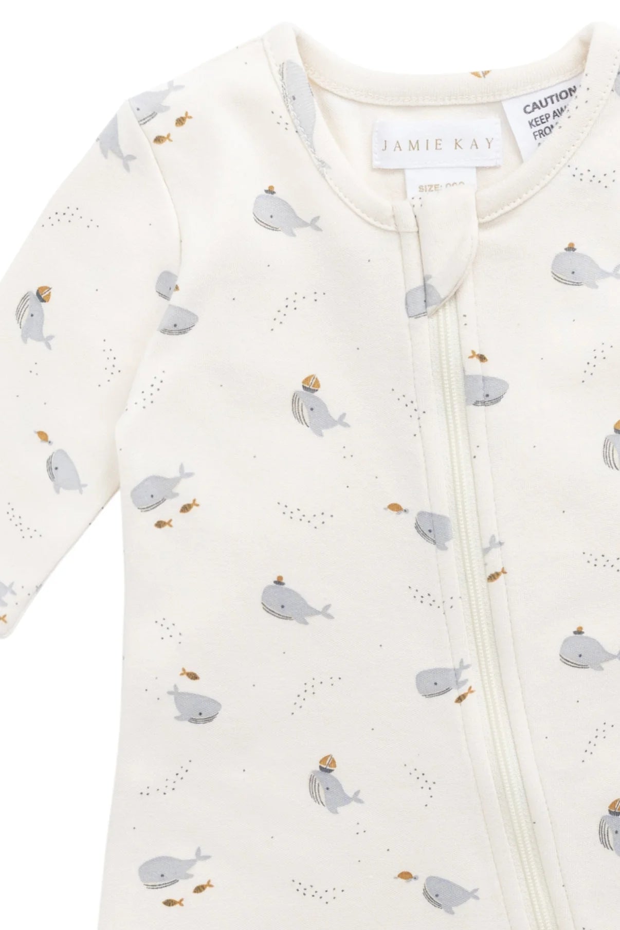 Organic Cotton Reese Zip Onepiece || Whales