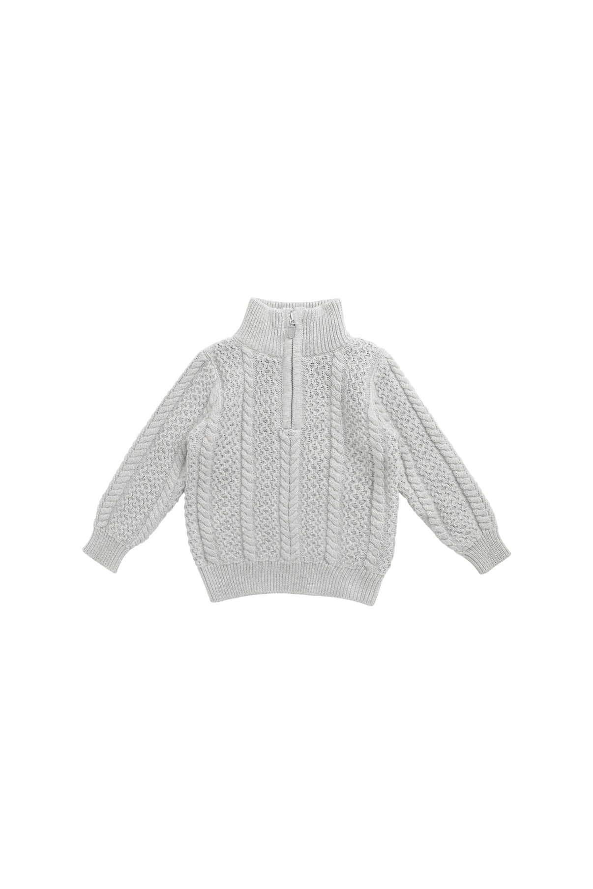 Clyde Half Zip Jumper || Light Grey Marle
