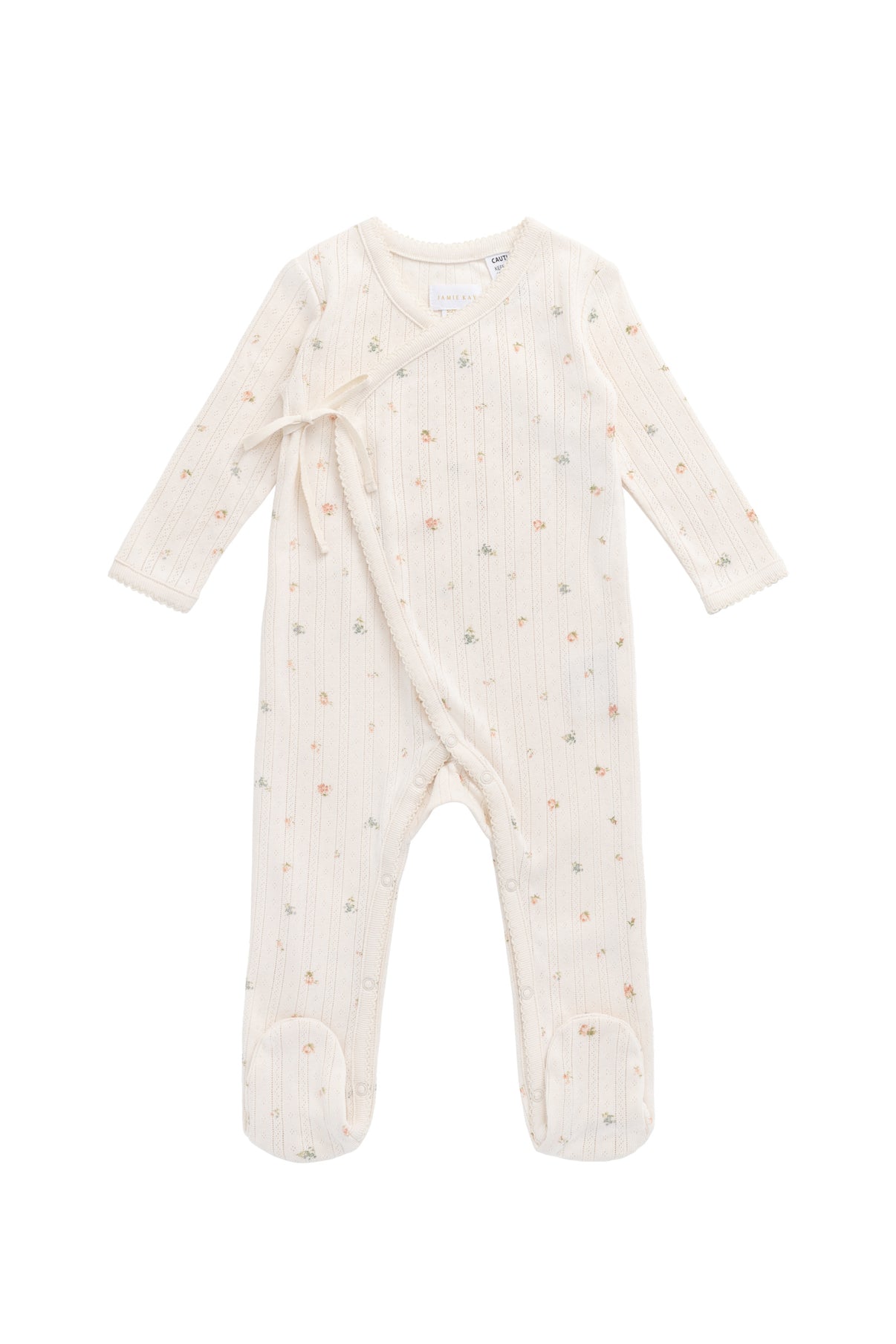 Organic Cotton Pointelle Wrap Onepiece - Sweet Magnolia Simple - LAST 1Y & 2Y
