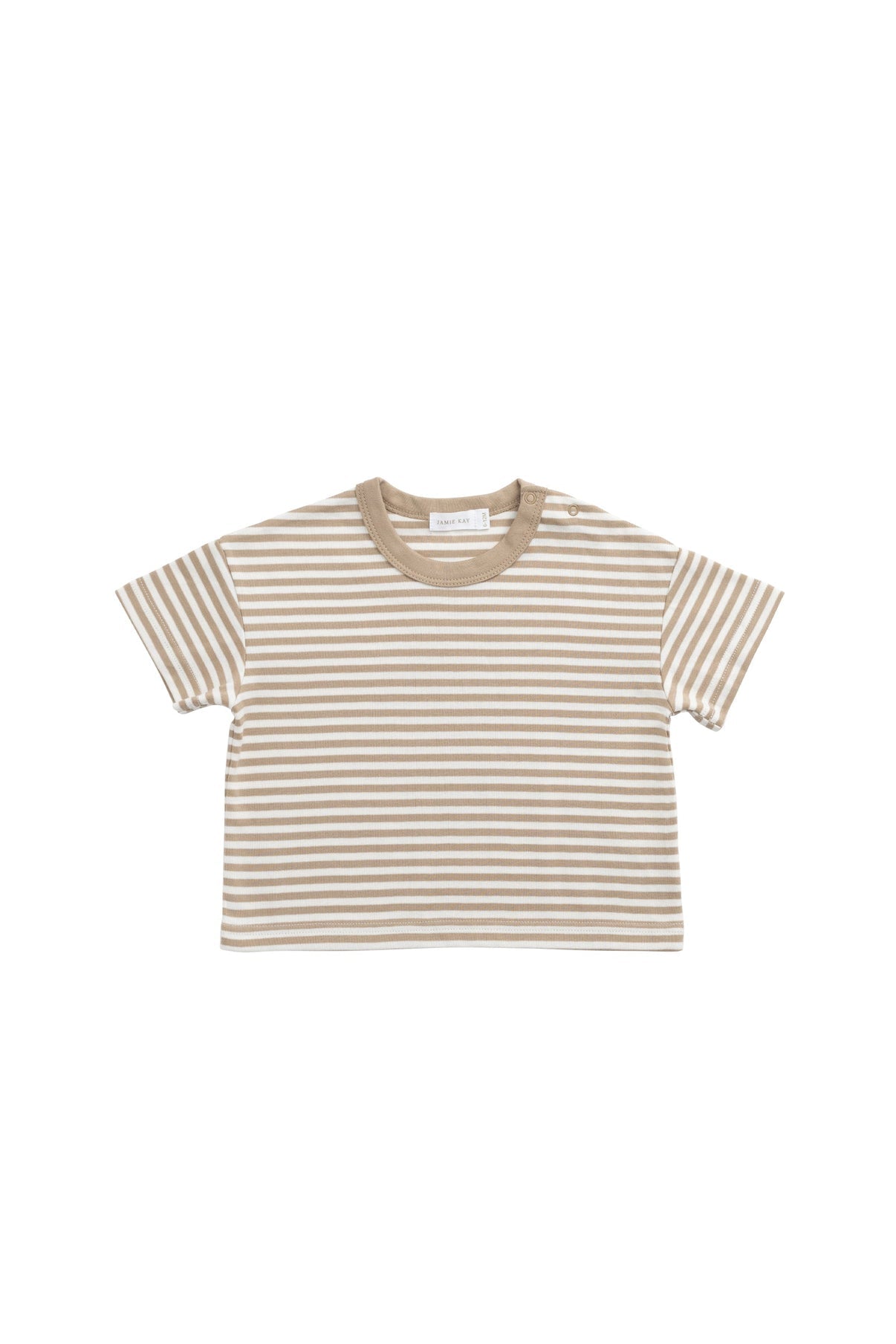 Pima Cotton Wesley Tee || Slim Stripe Brioche/Cloud