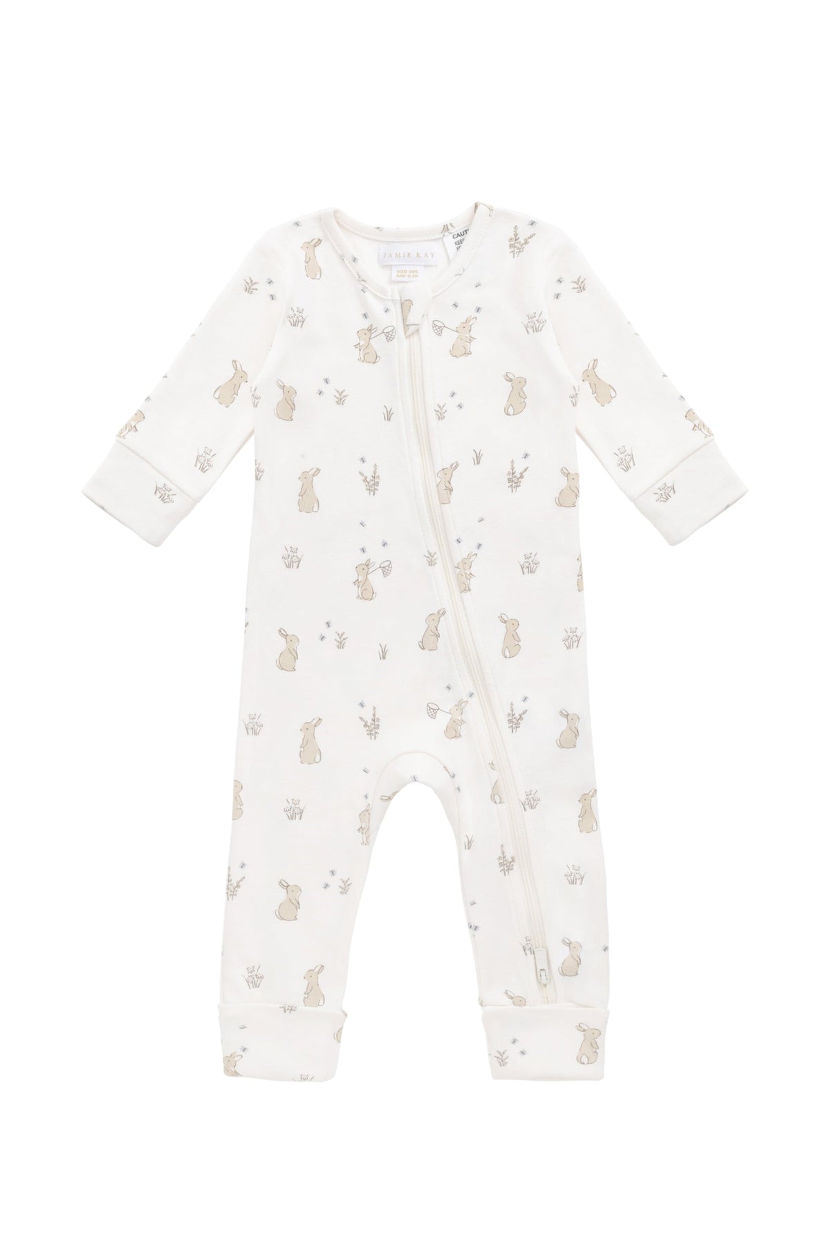 Organic Cotton Reese Zip Onepiece - Lapin Jardin