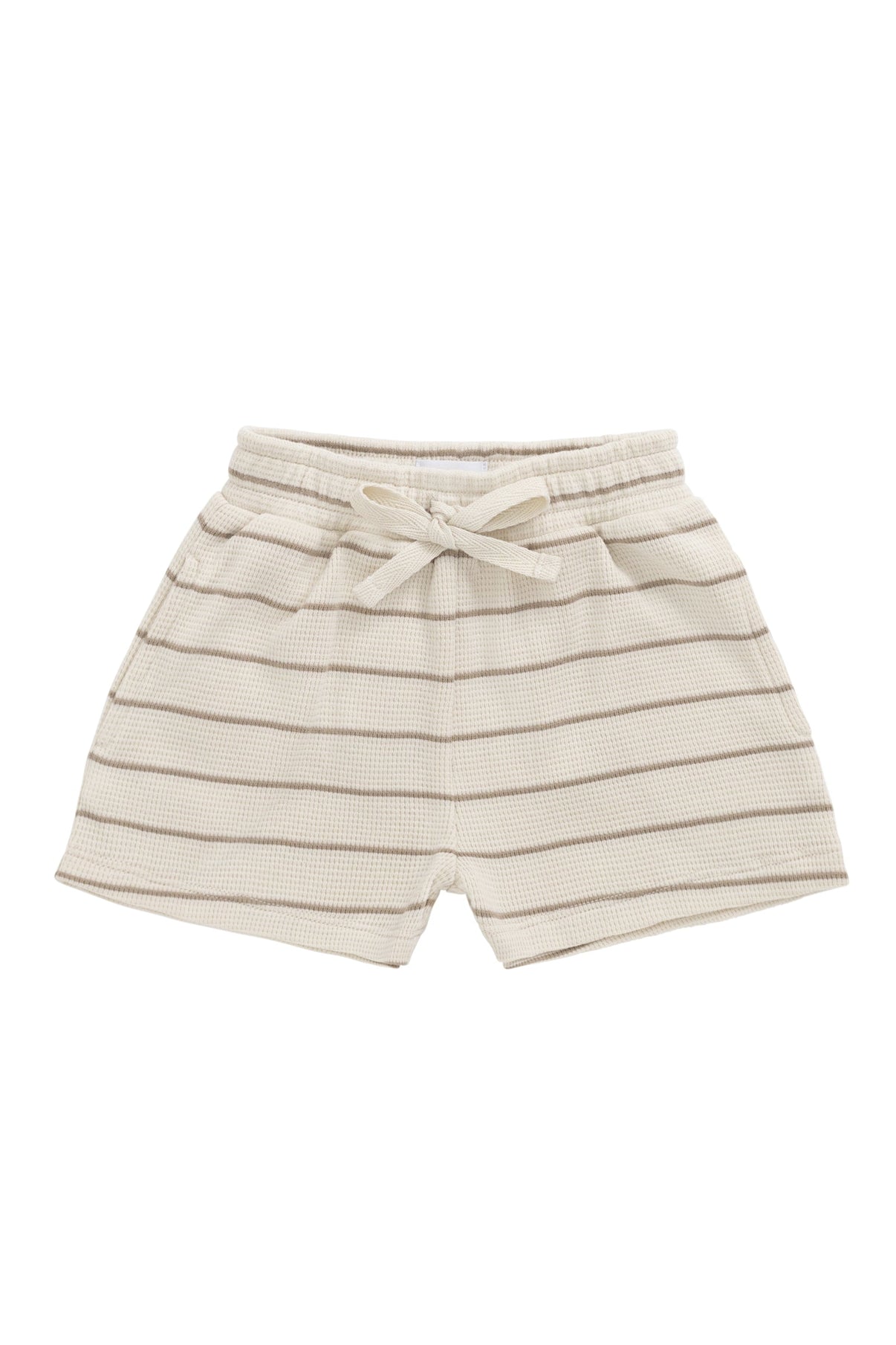 Organic Cotton Waffle Leith Short || General Stripe Cassava/Batch