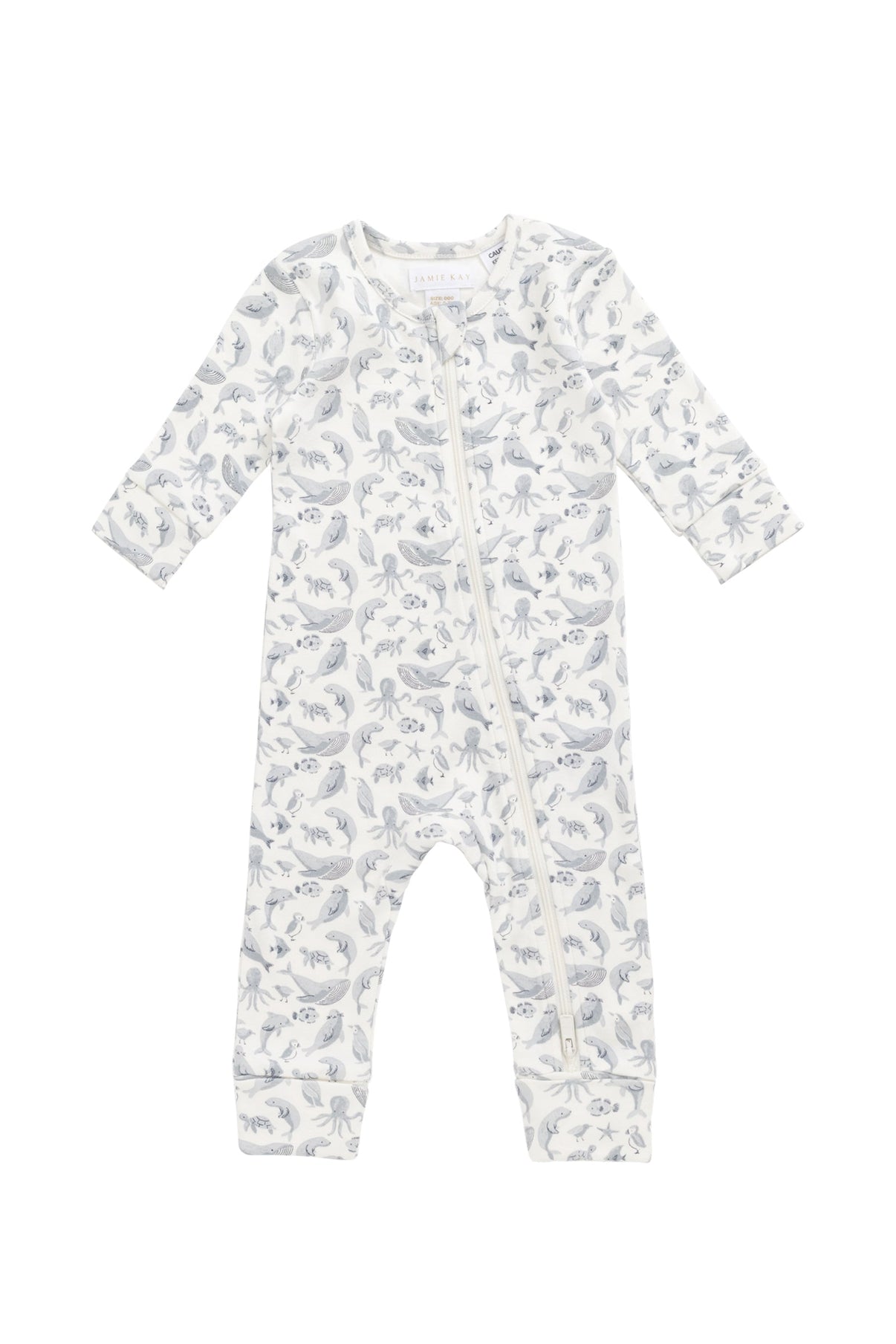 Organic Cotton Reese Zip Onepiece - Sea Life