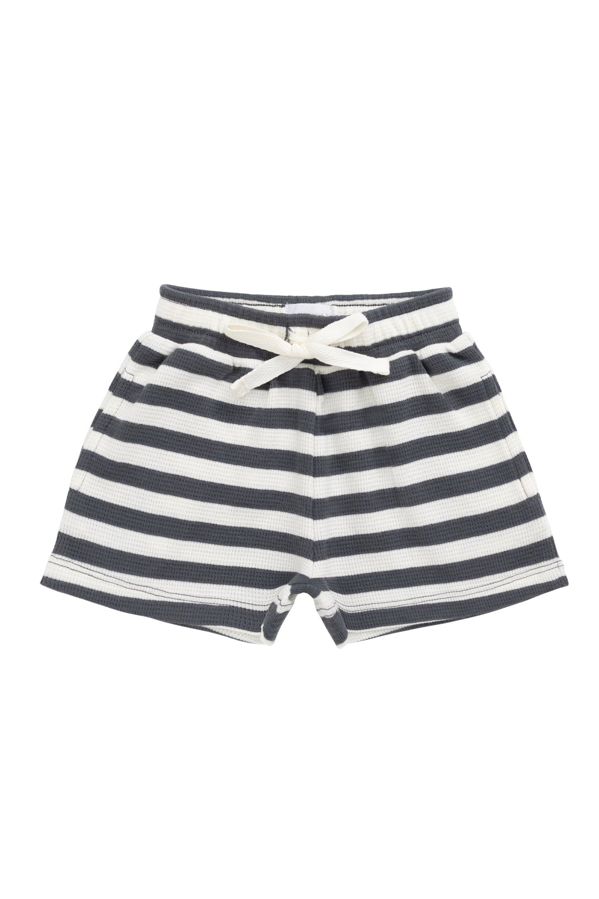 Organic Cotton Waffle Leith Short || Oliver Stripe Atlantic/Cloud