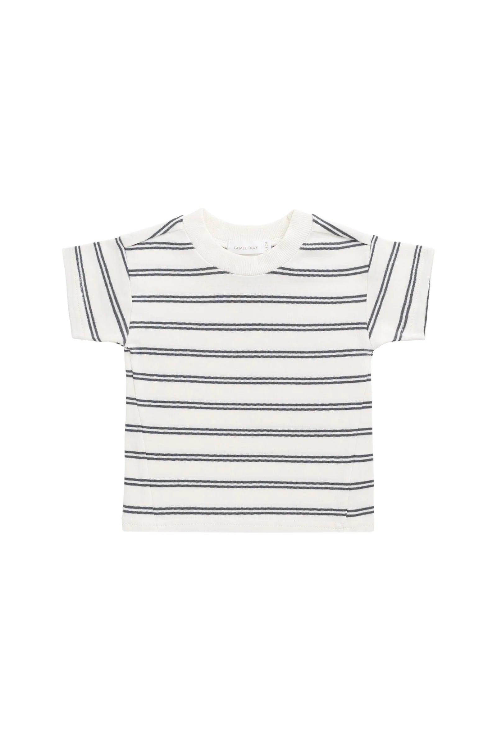Pima Cotton Otis Tee || Dual Stripe Atlantic/Cloud