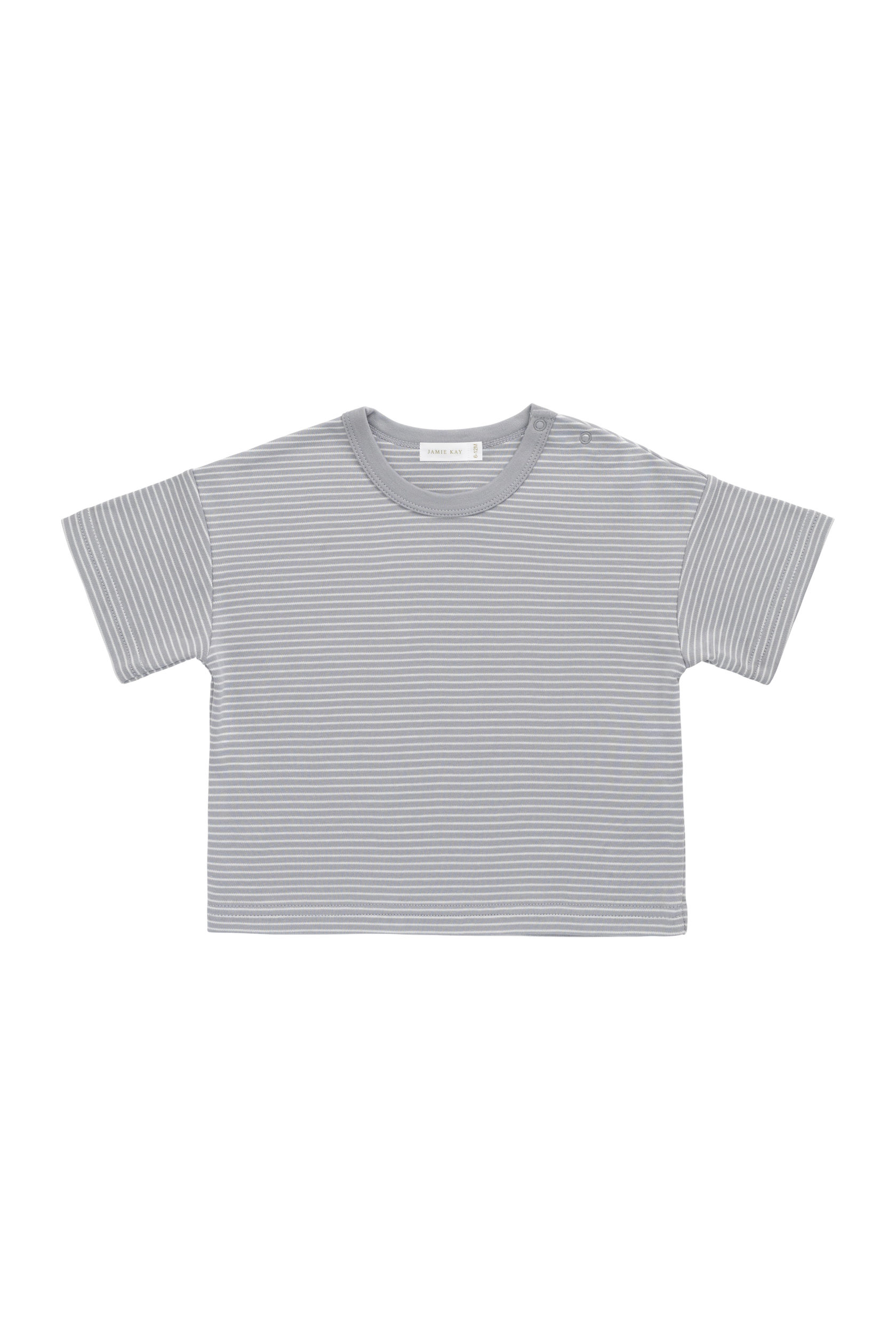 Pima Cotton Wesley Tee - Fine Stripe Missouri/Parchment