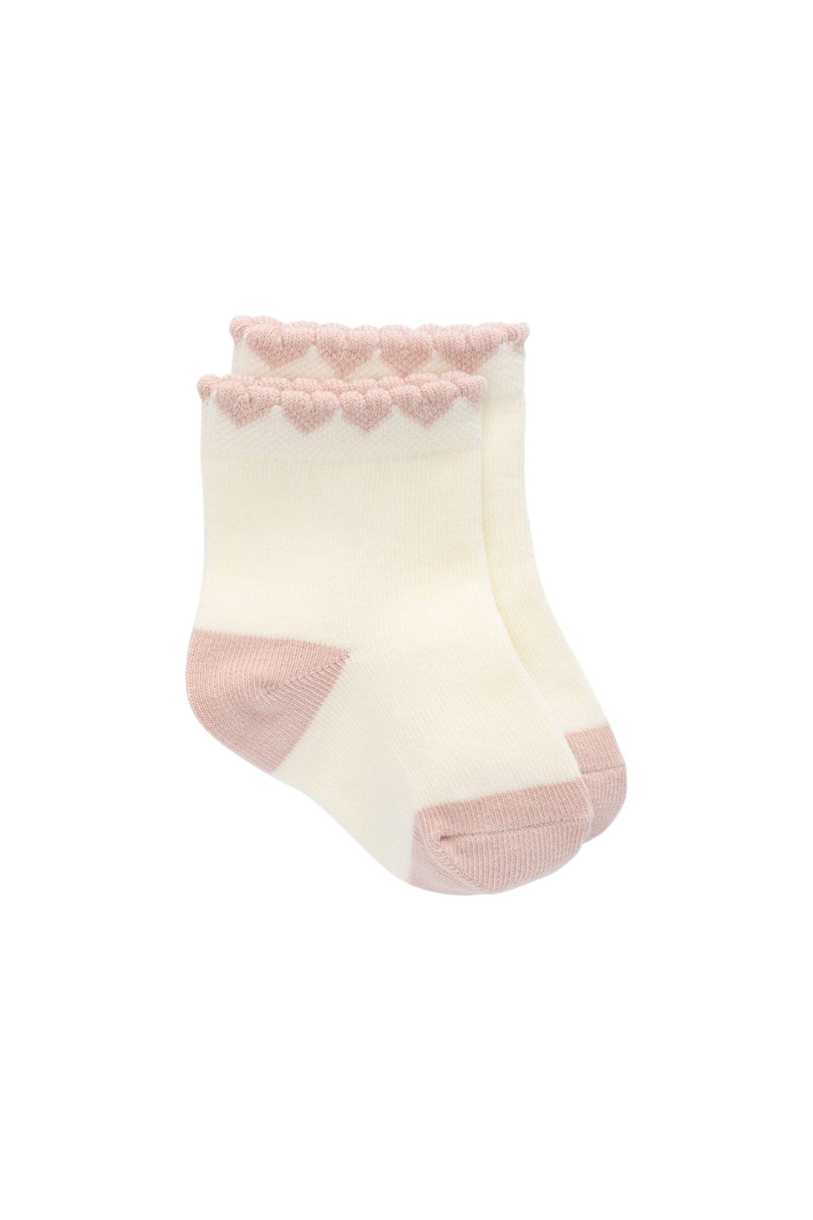 Amour Sock - Parchment/Shell Pink