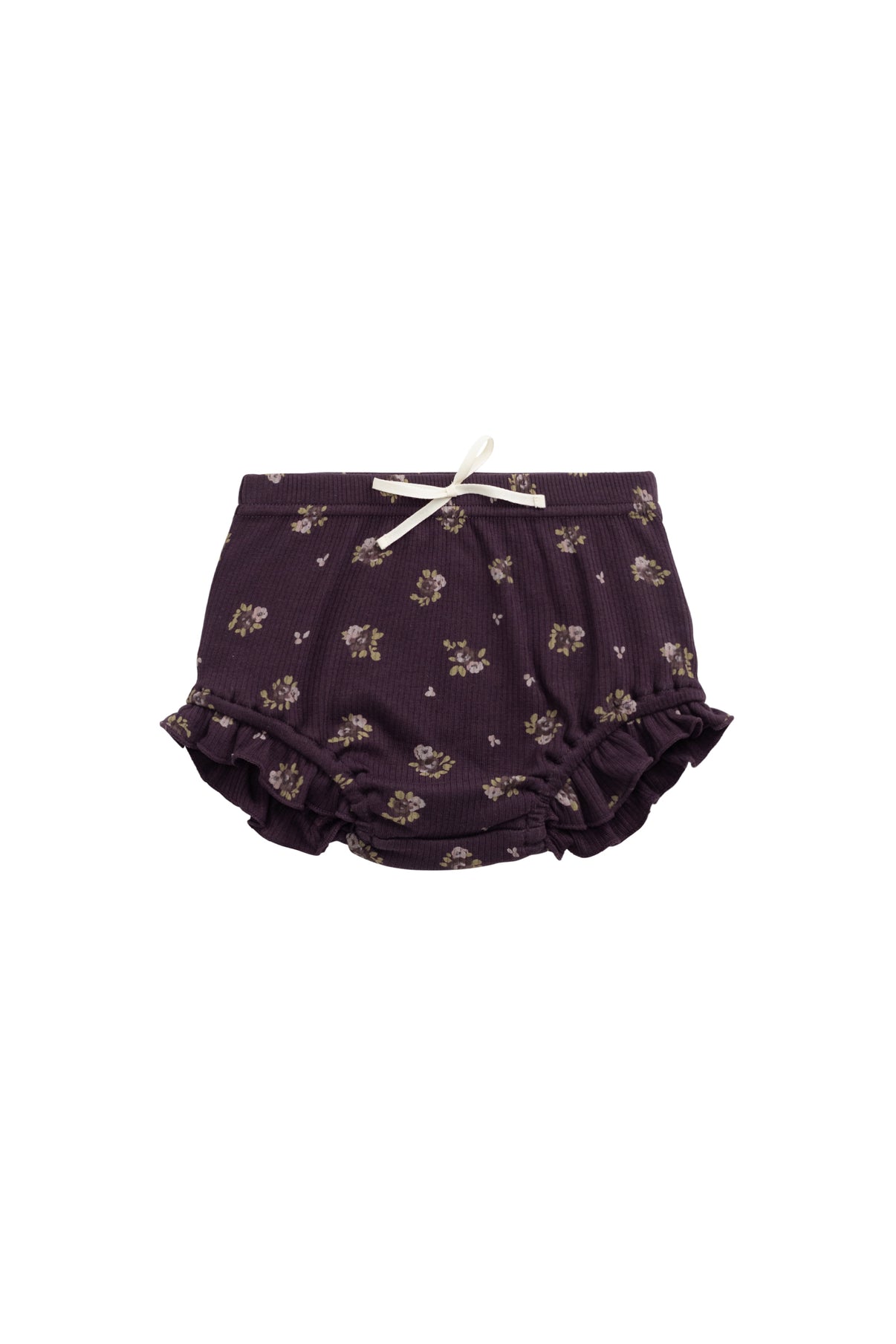 Organic Cotton Fine Rib Frill Bloomer || Simone Huckleberry - LAST 2Y & 3Y