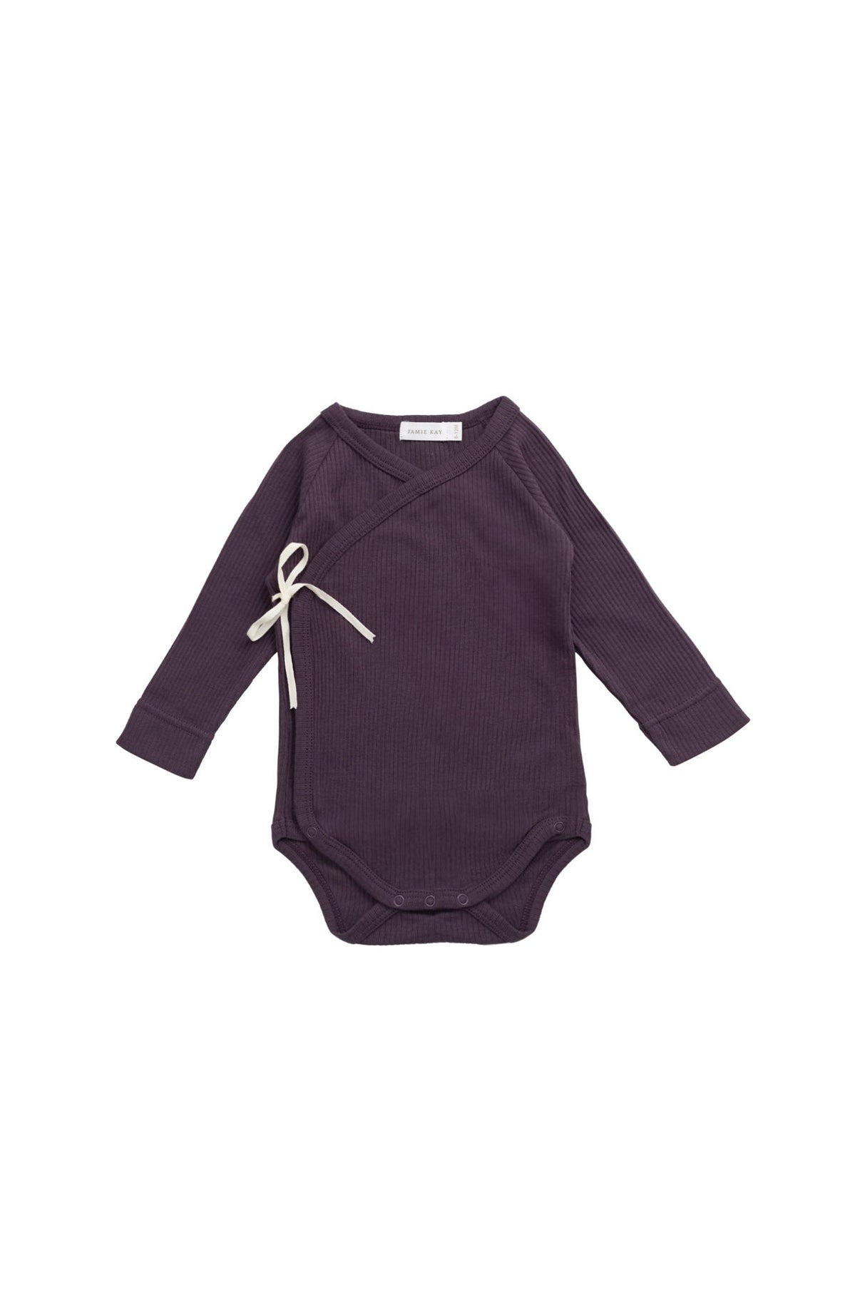 Organic Cotton Modal Marina Long Sleeve Bodysuit || Blackberry