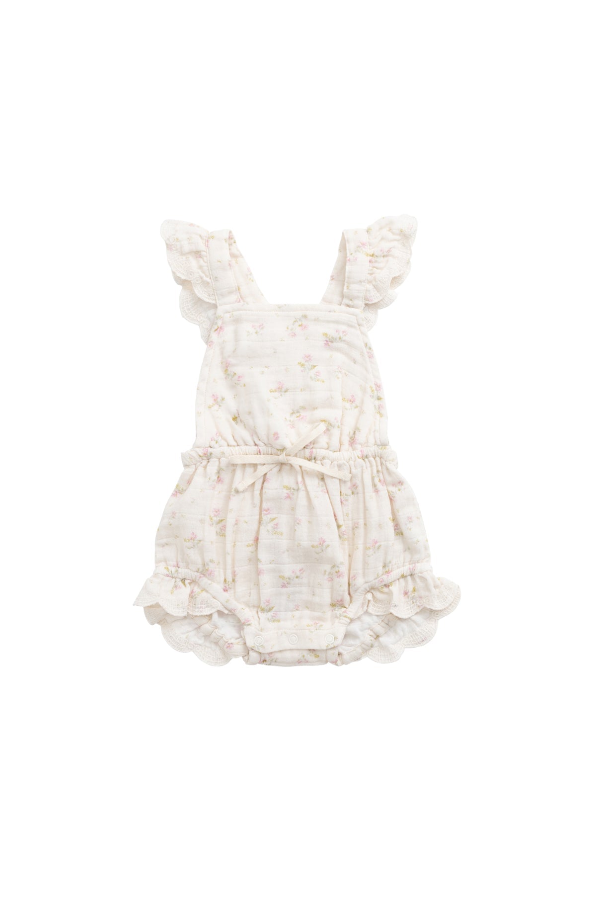 Organic Cotton Muslin Luciana Playsuit - Emelia Pink