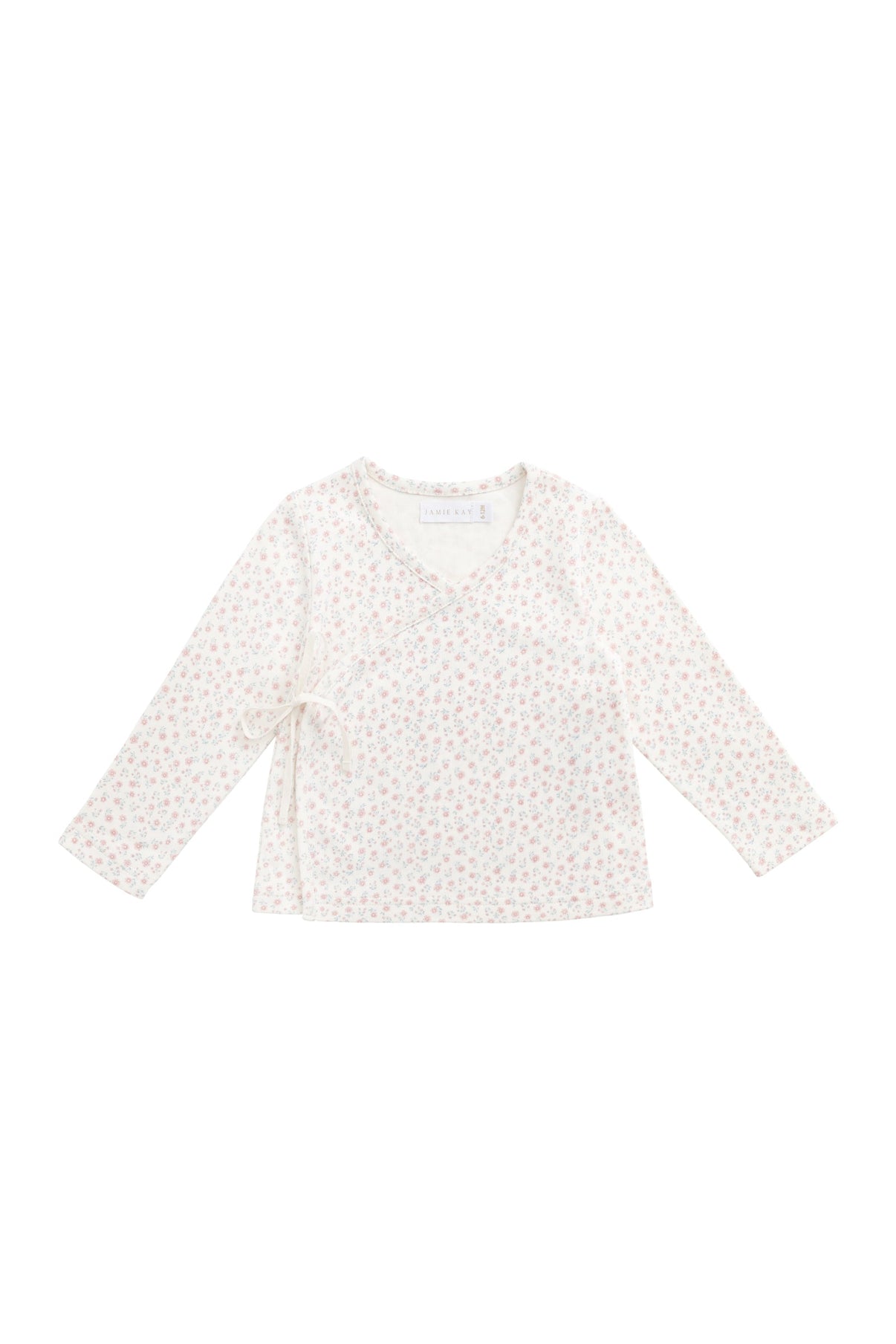 Organic Cotton Wrap Top || Posy Garden Pink