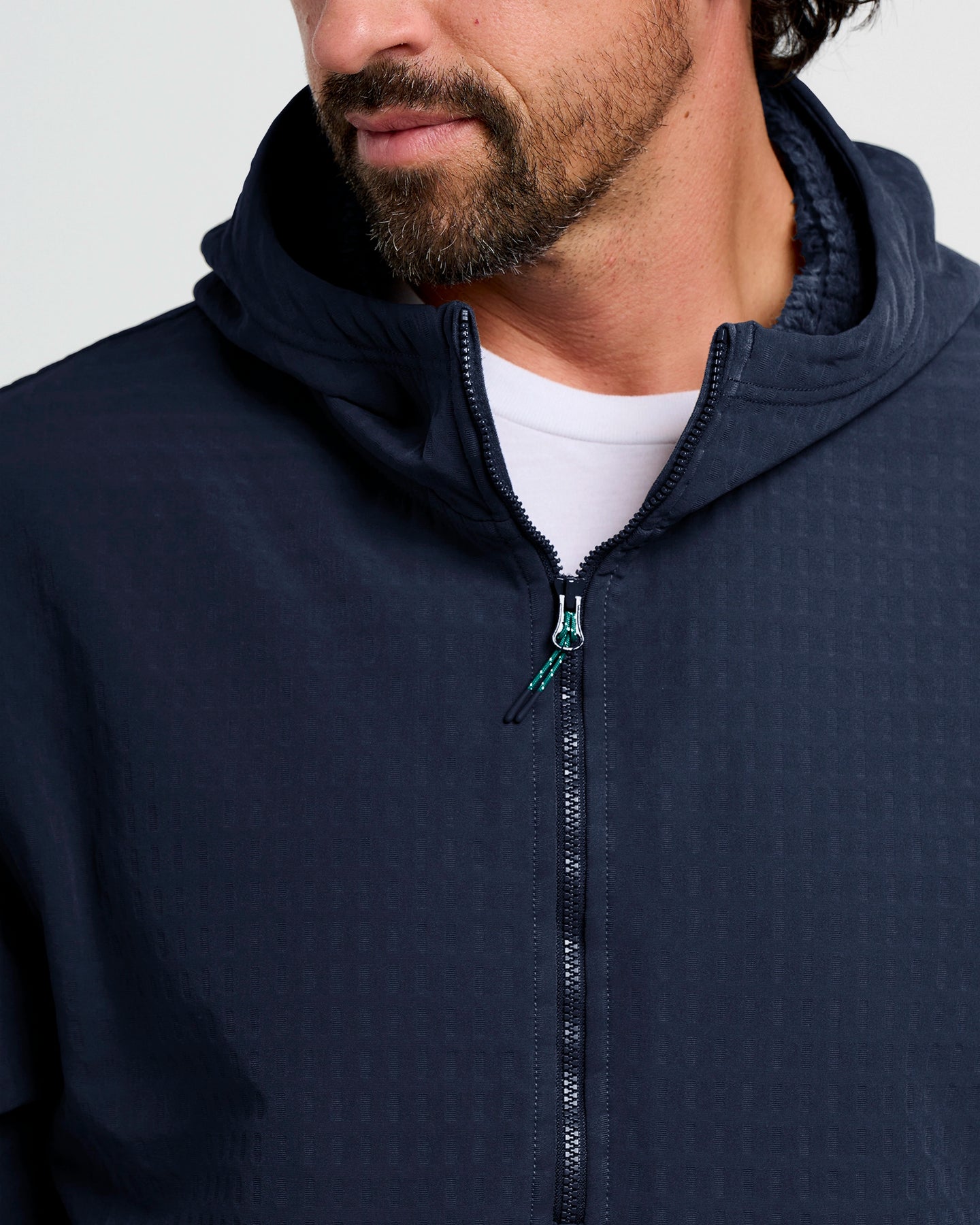 Men's Gridback Fleece Anorak Hoodie || Deep Navy