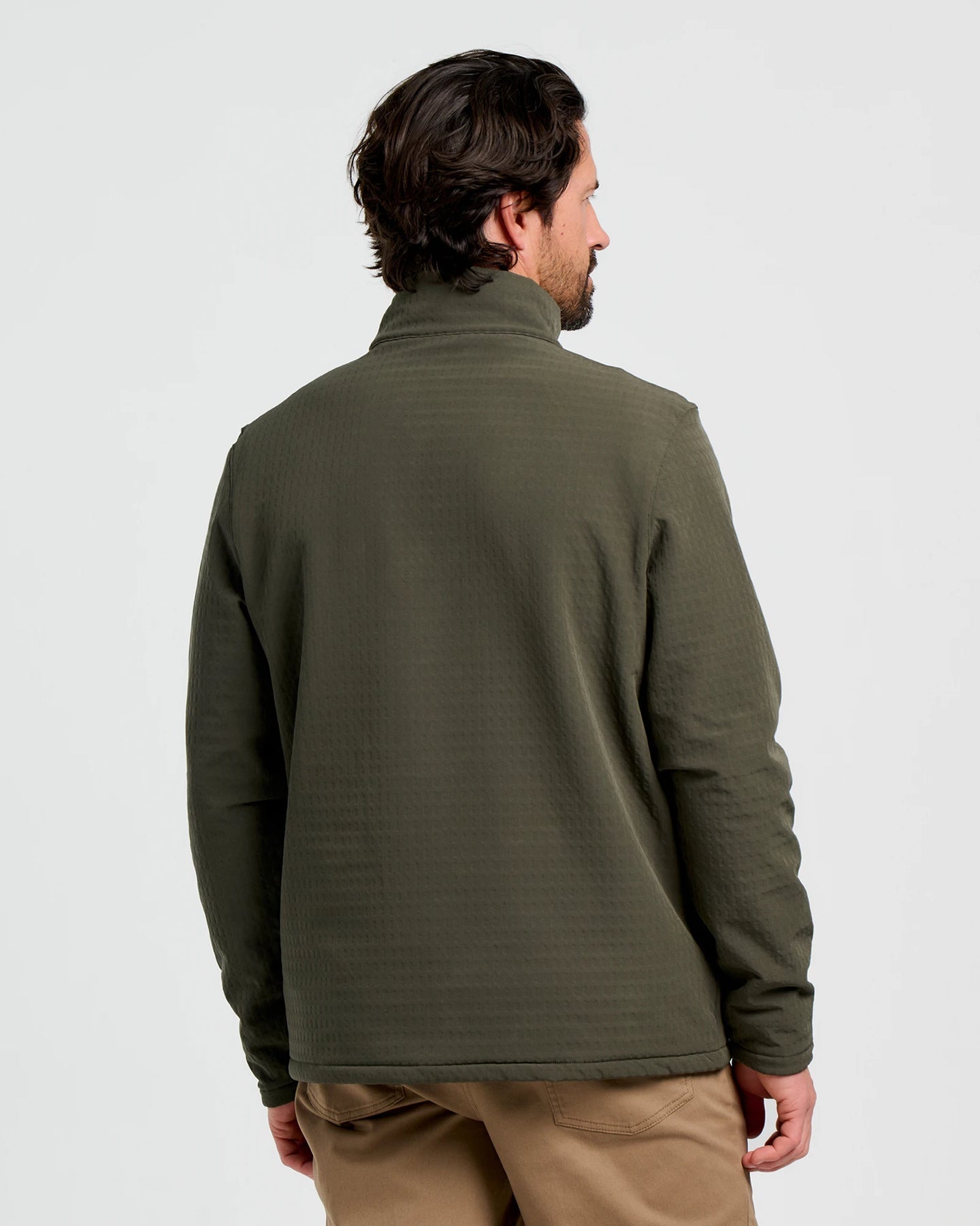 Men's Gridback Fleece Snap Pullover || Dark Olive