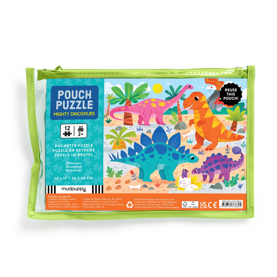 Puzzle 12 Pouch Mighty Dinosaurs