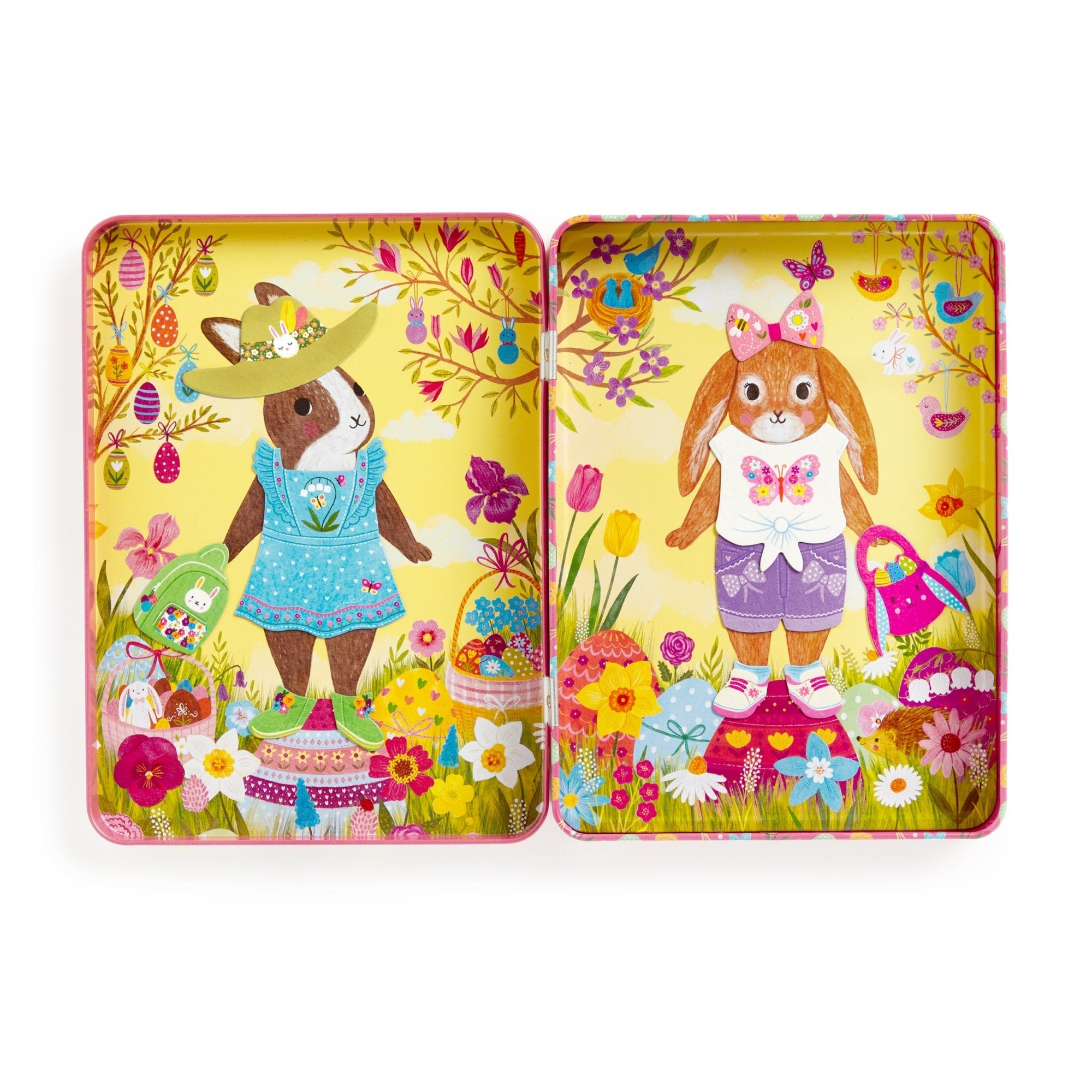 Magnet Tin Figure Garden Bunnies