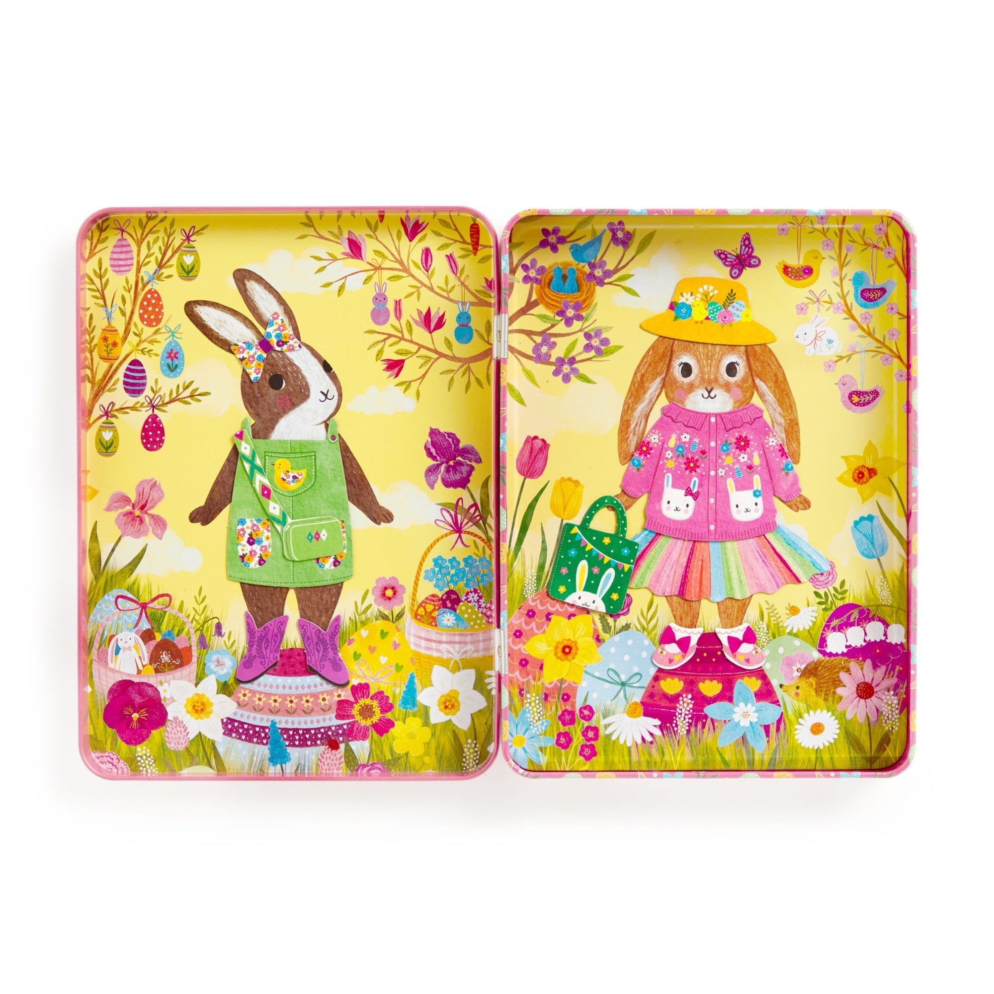 Magnet Tin Figure Garden Bunnies
