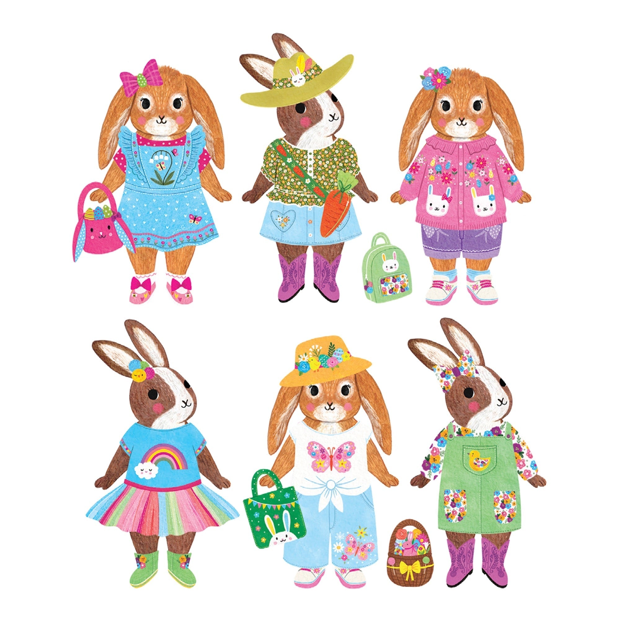 Magnet Tin Figure Garden Bunnies
