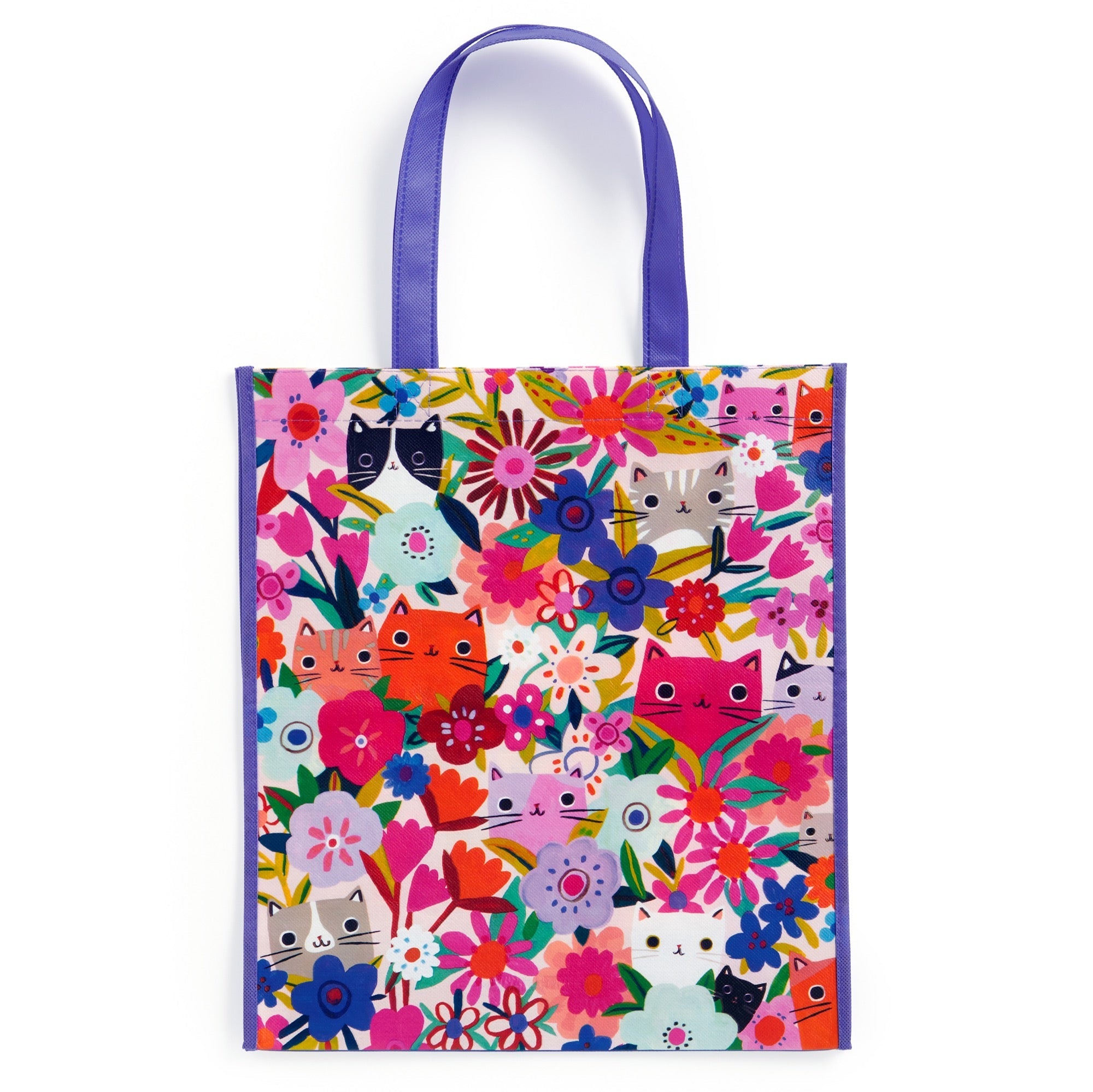 Shopping Bag Reusable Blooming Cats