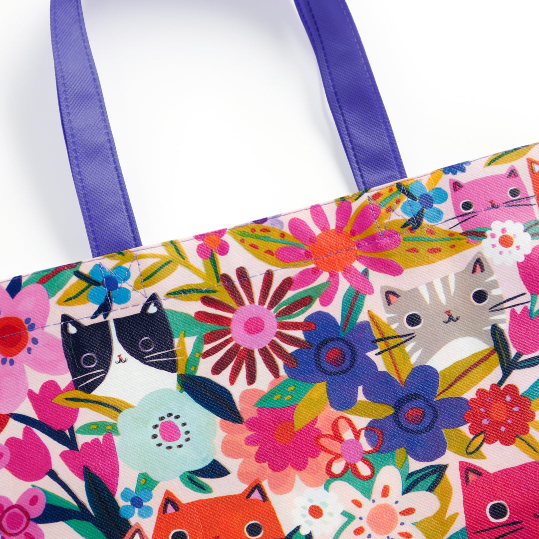 Shopping Bag Reusable Blooming Cats