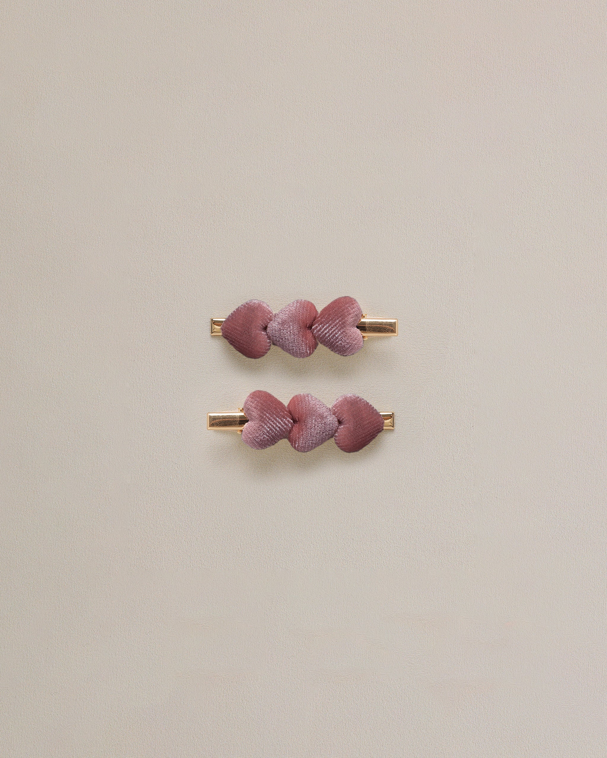 Velvet Heart Clips | Red