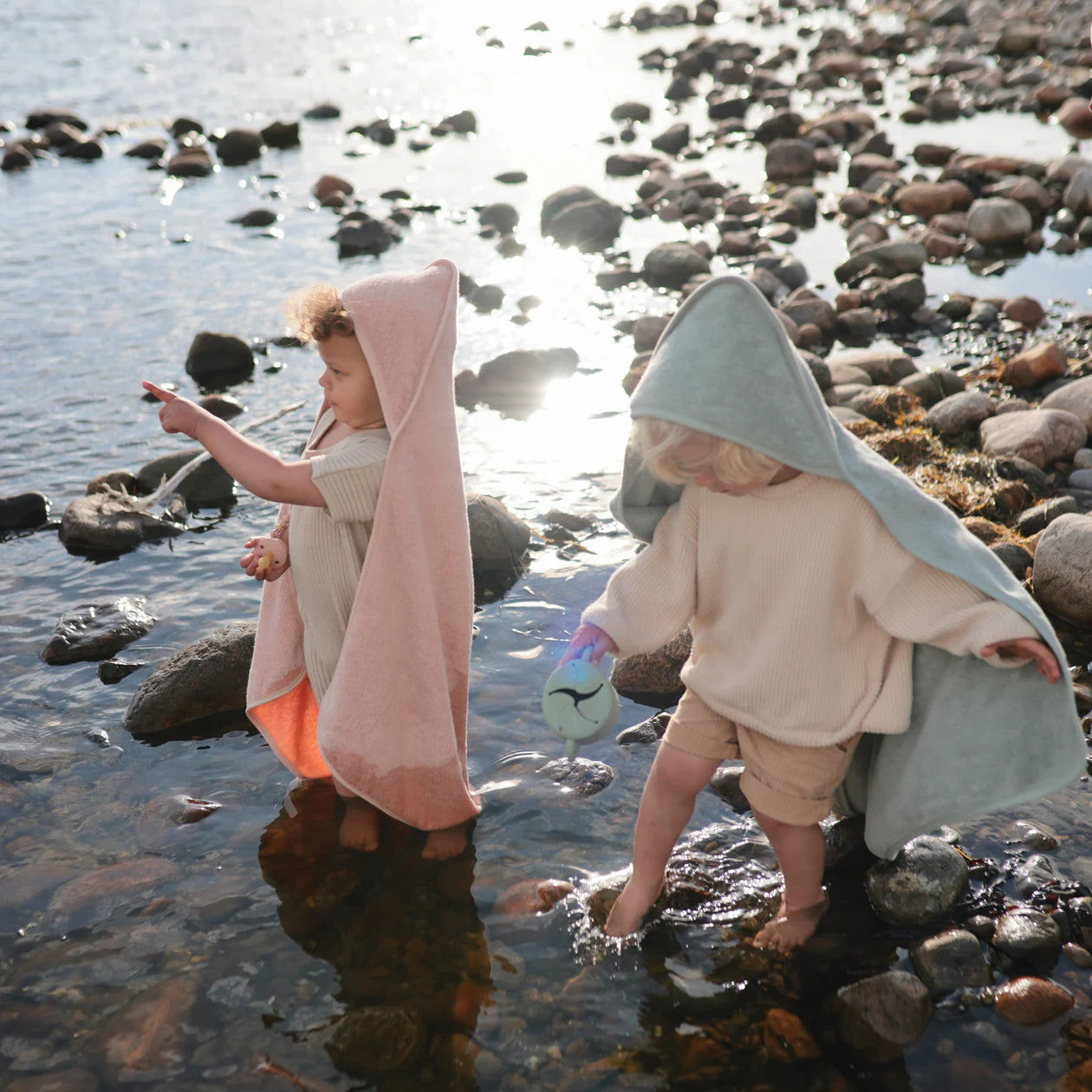Organic Cotton Baby Hooded Towel - Blush