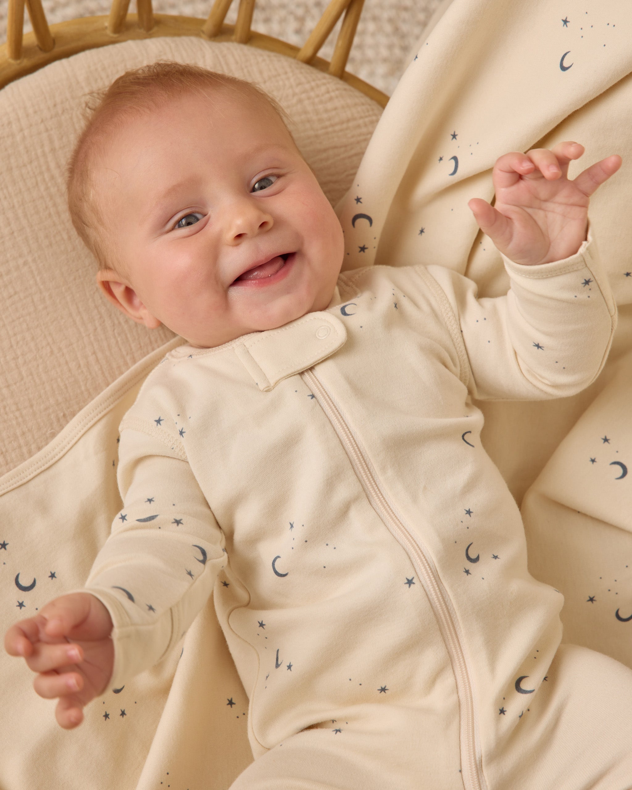 Zip Long Sleeve Sleeper Footie || Moons