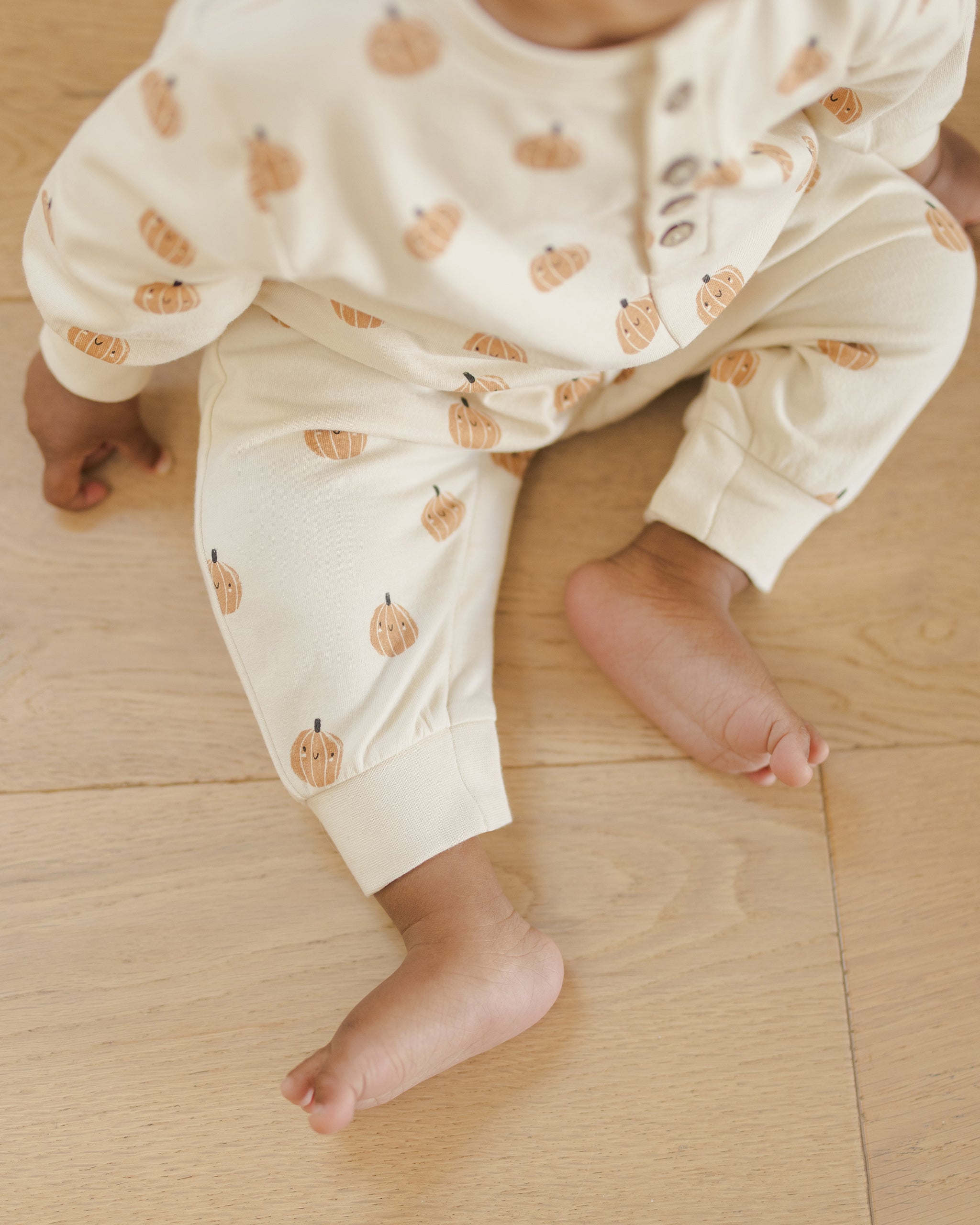 Relaxed Fleece Jumpsuit || Smiley Pumpkins