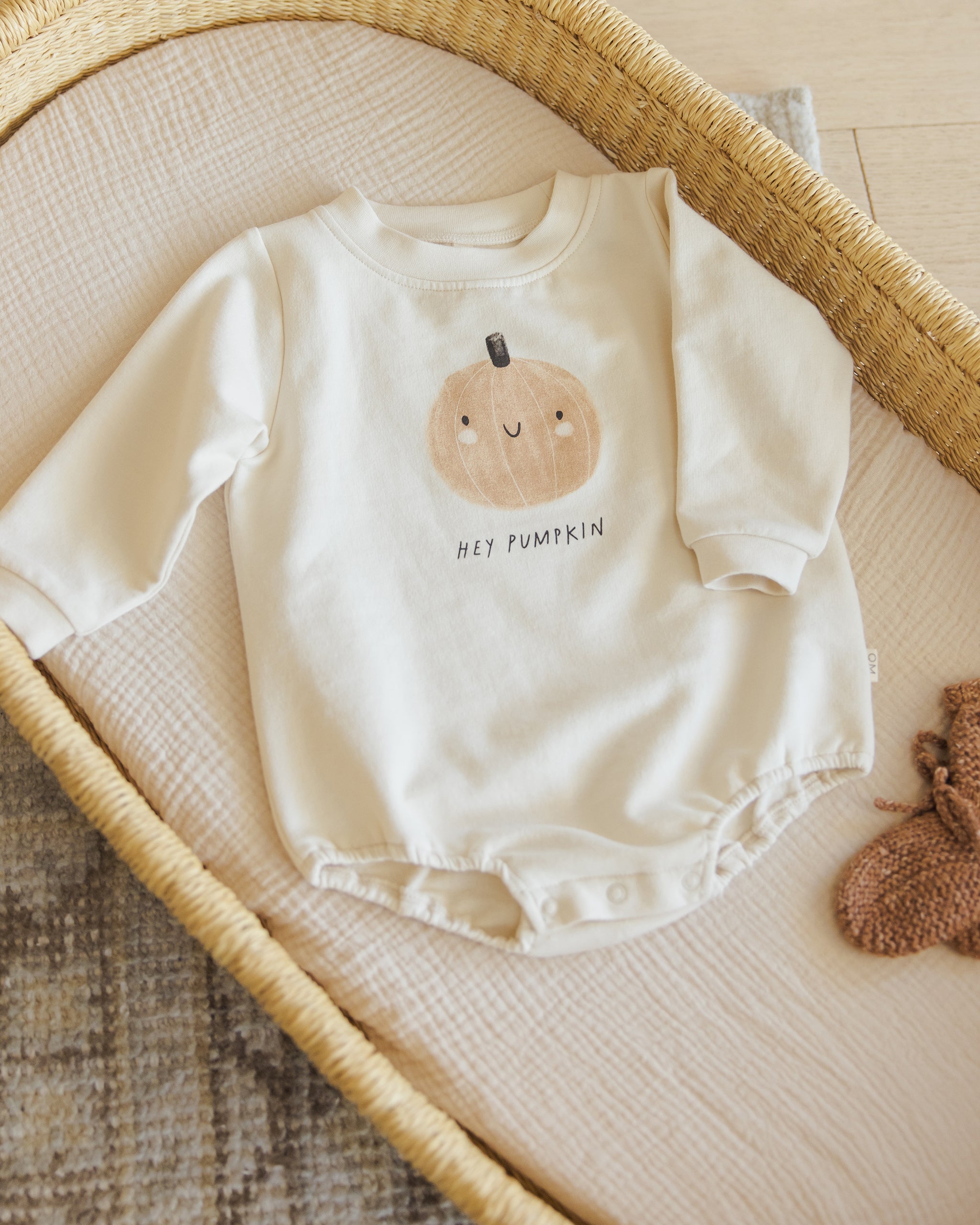 Crewneck Bubble Romper || Pumpkin - LAST 0/3M & 12/18M
