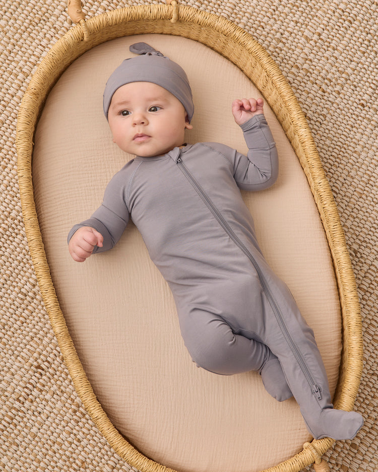 Bamboo Zip Footie || Slate