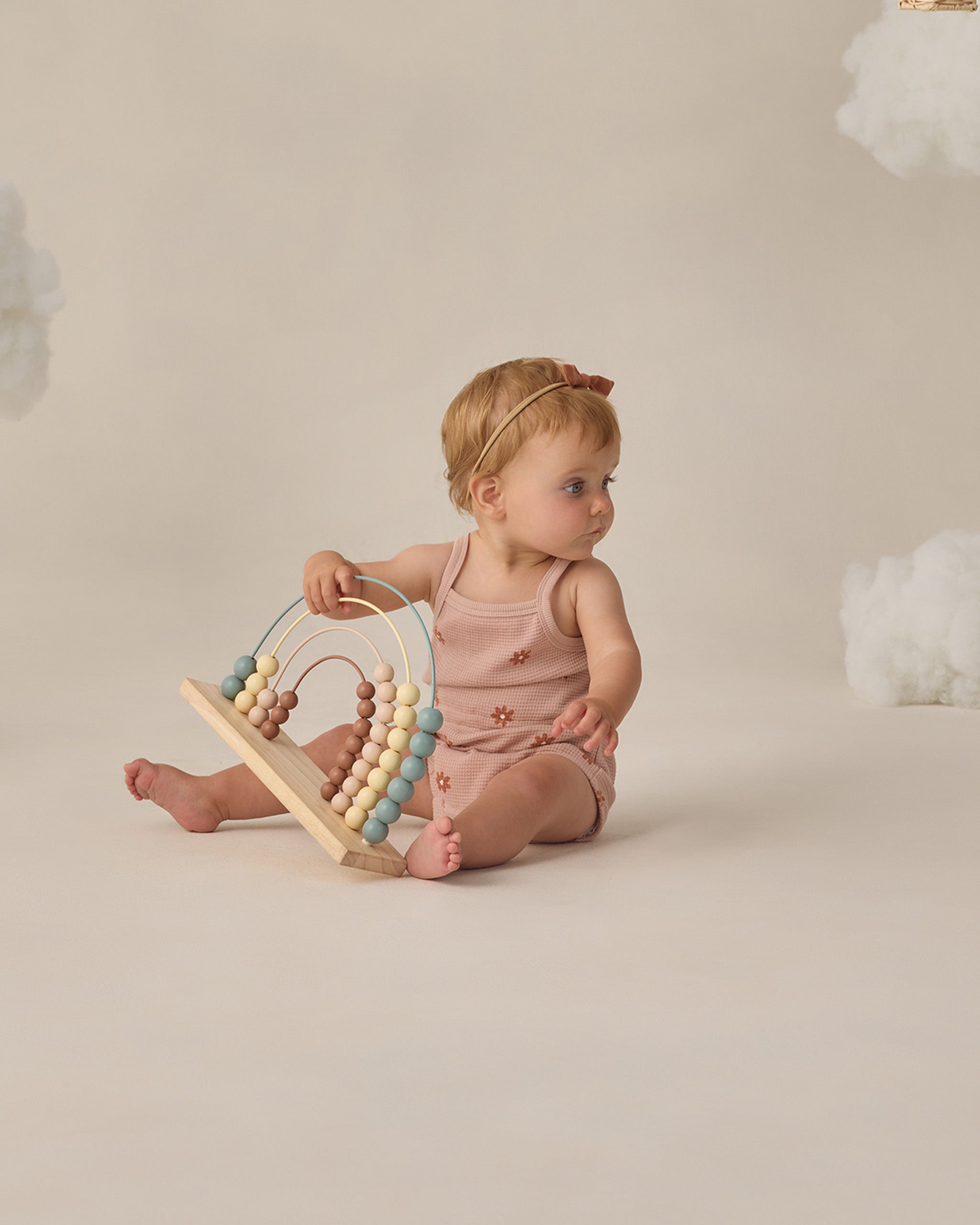 Waffle Cinch Romper || Pink Daisy