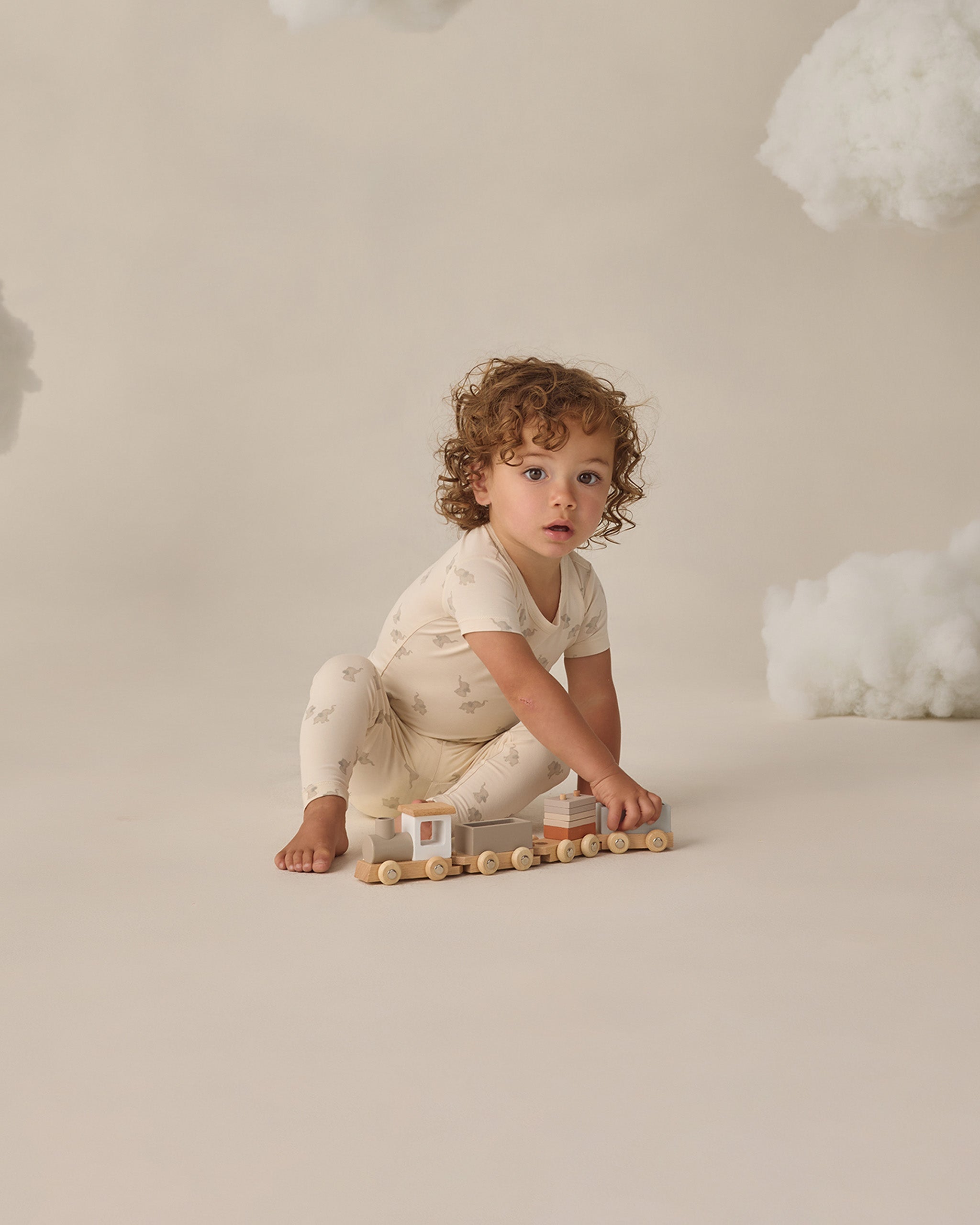 Bamboo Short Sleeve Pajama Set || Elephants
