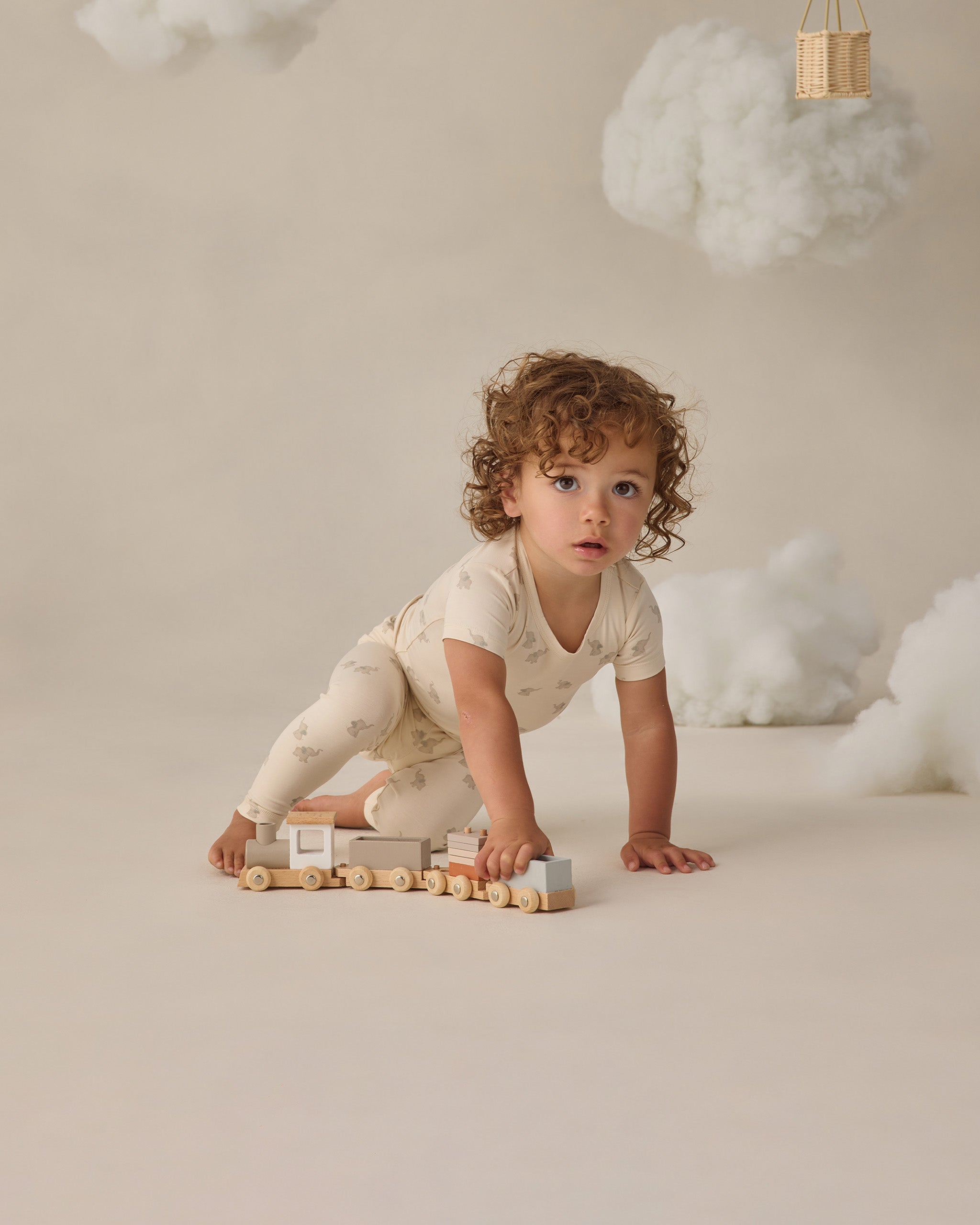 Bamboo Short Sleeve Pajama Set || Elephants