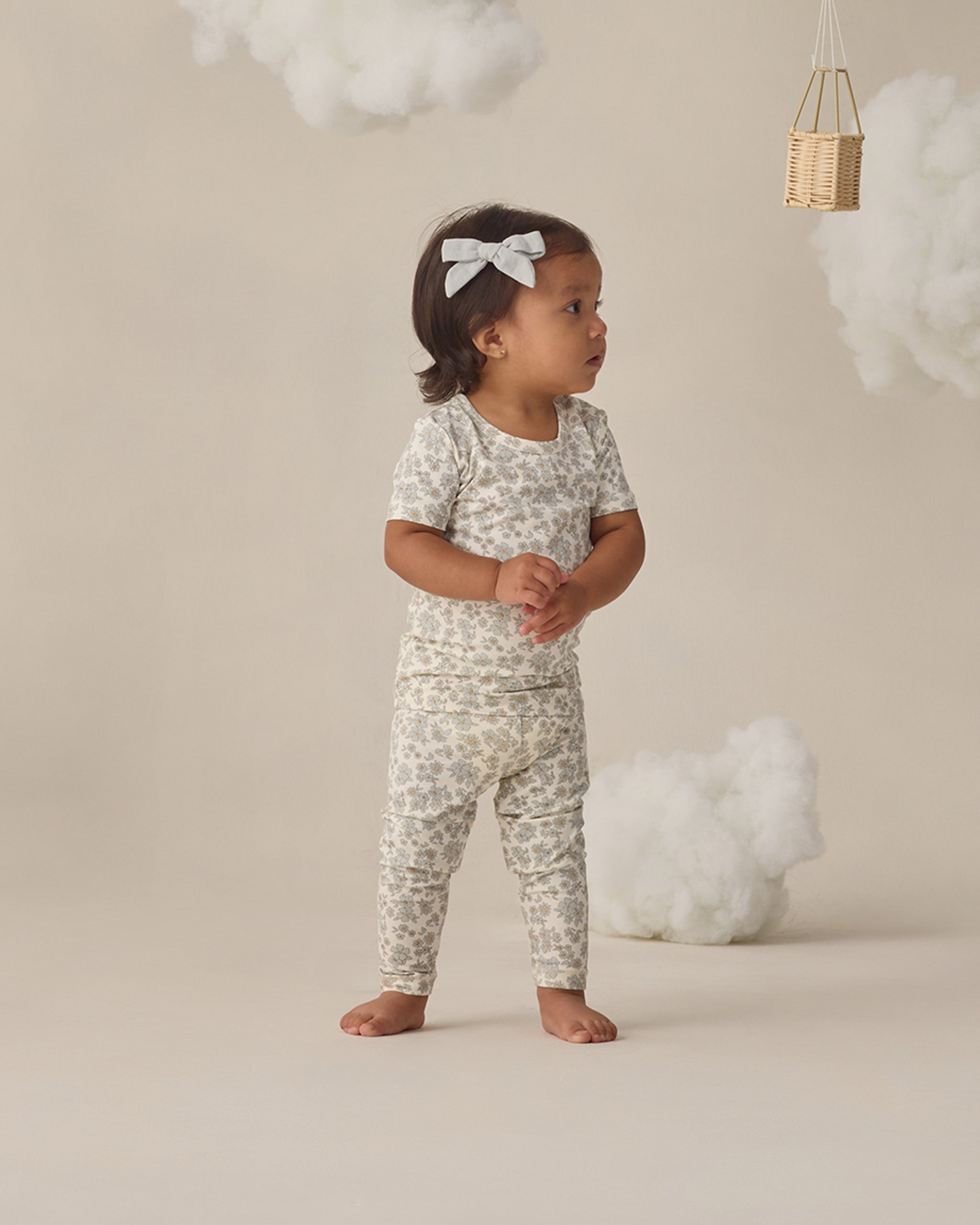 Bamboo Short Sleeve Pajama Set || Blue Floral